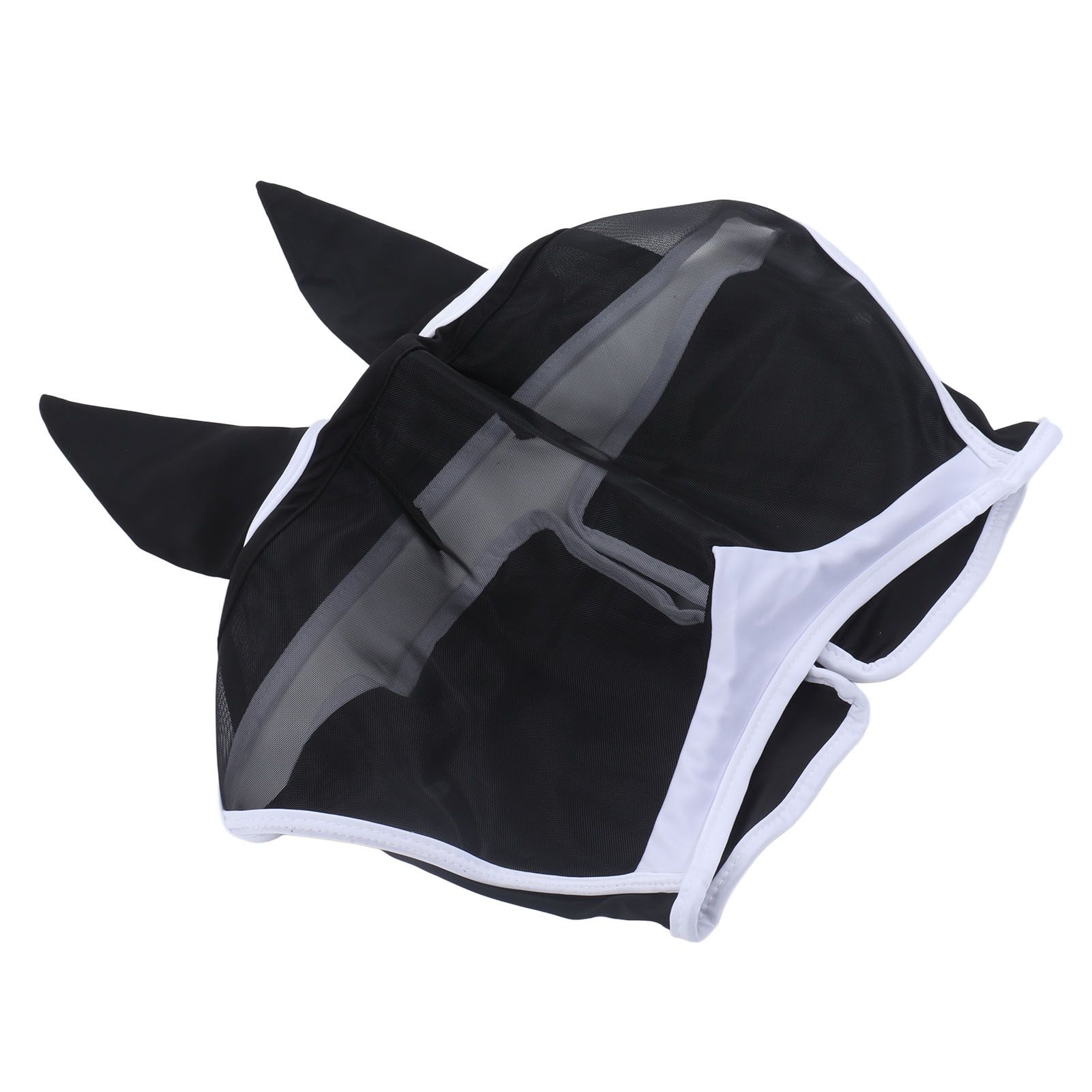 Horse Fly Mask Breathable Comfortable Soft Fine Mesh Design Horse Face Mask Horse Supplies with Ears Black - Image 7