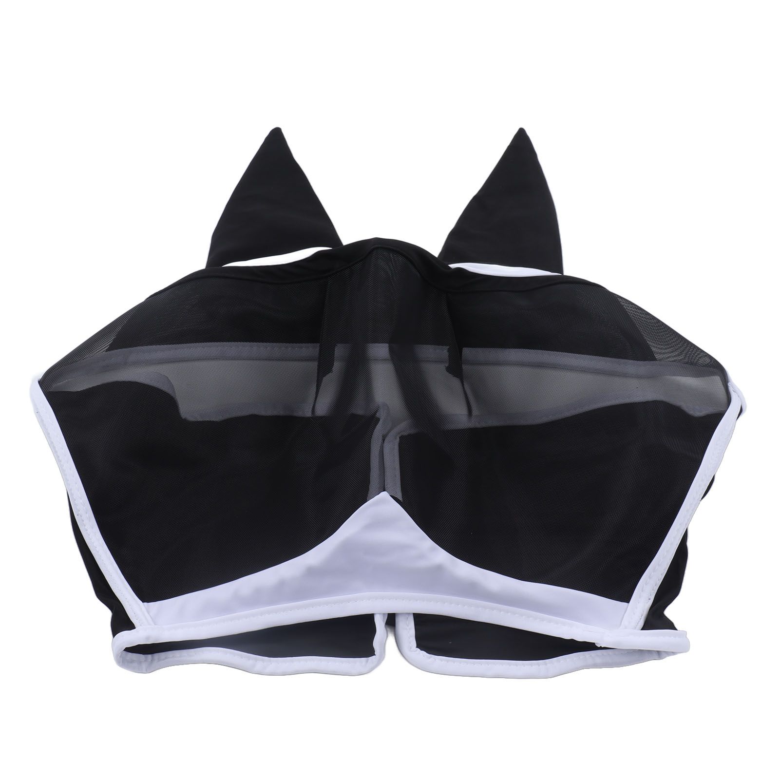 Horse Fly Mask Breathable Comfortable Soft Fine Mesh Design Horse Face Mask Horse Supplies with Ears Black - Image 8