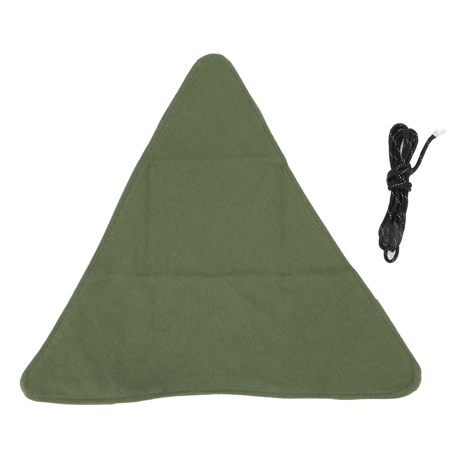 Tripod Stool Cloth Portable Foldable Triangle Stool Cloth Handcraft Anti Scratch Canvas Camping Stool Cloth for Fishing Military Green - Image 1