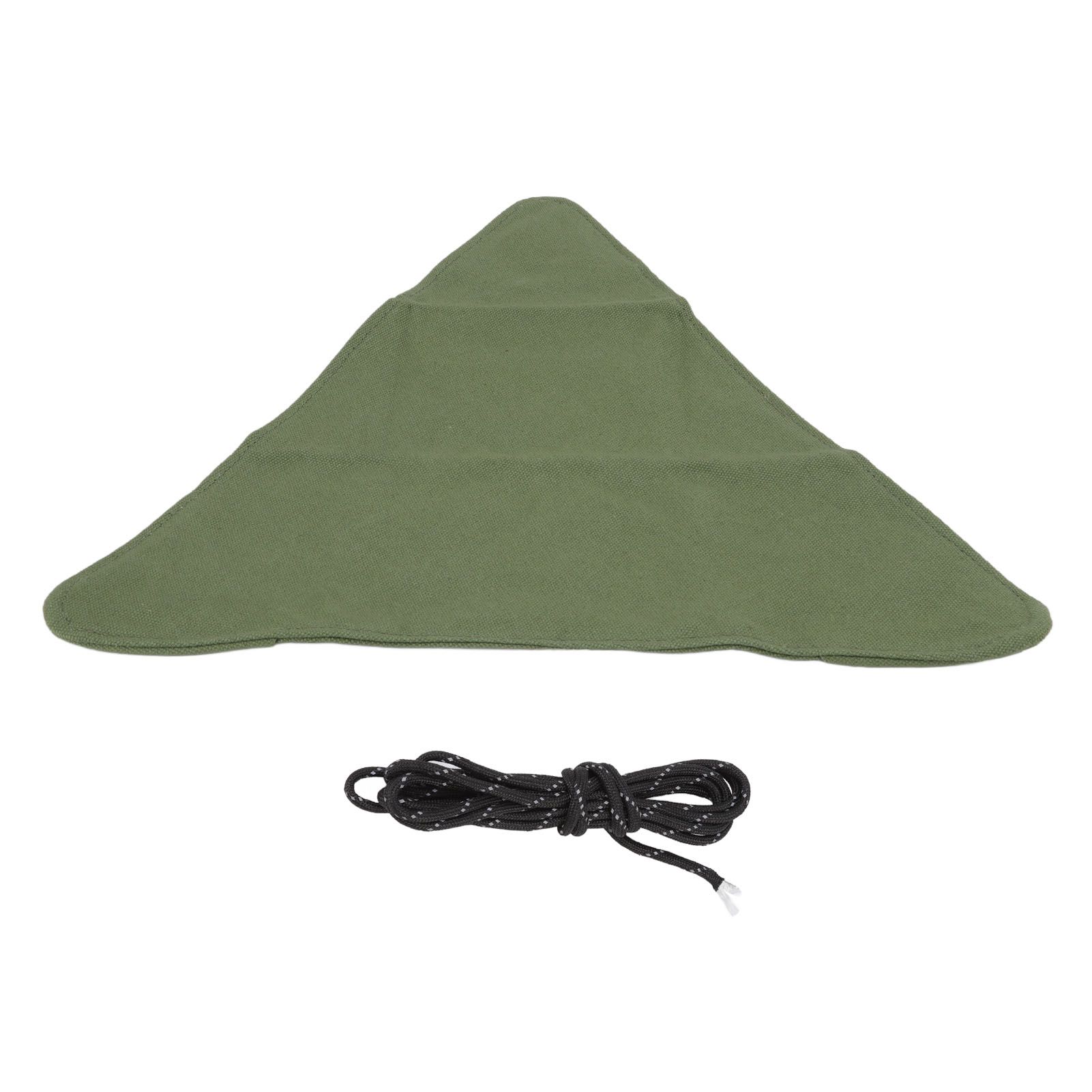 Tripod Stool Cloth Portable Foldable Triangle Stool Cloth Handcraft Anti Scratch Canvas Camping Stool Cloth for Fishing Military Green - Image 2