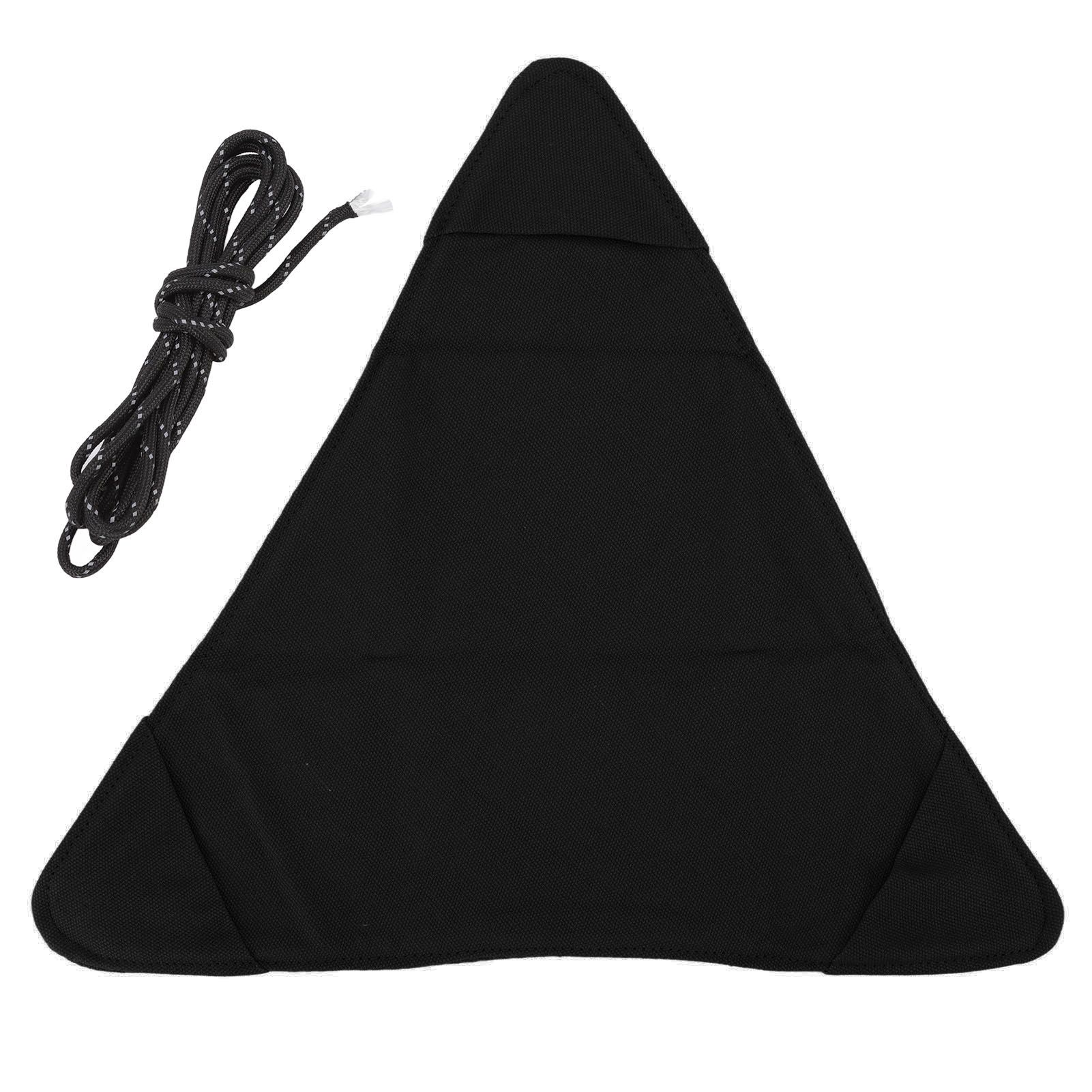 Tripod Stool Cloth Portable Foldable Triangle Stool Cloth Handcraft Anti Scratch Canvas Camping Stool Cloth for Fishing Black - Image 2