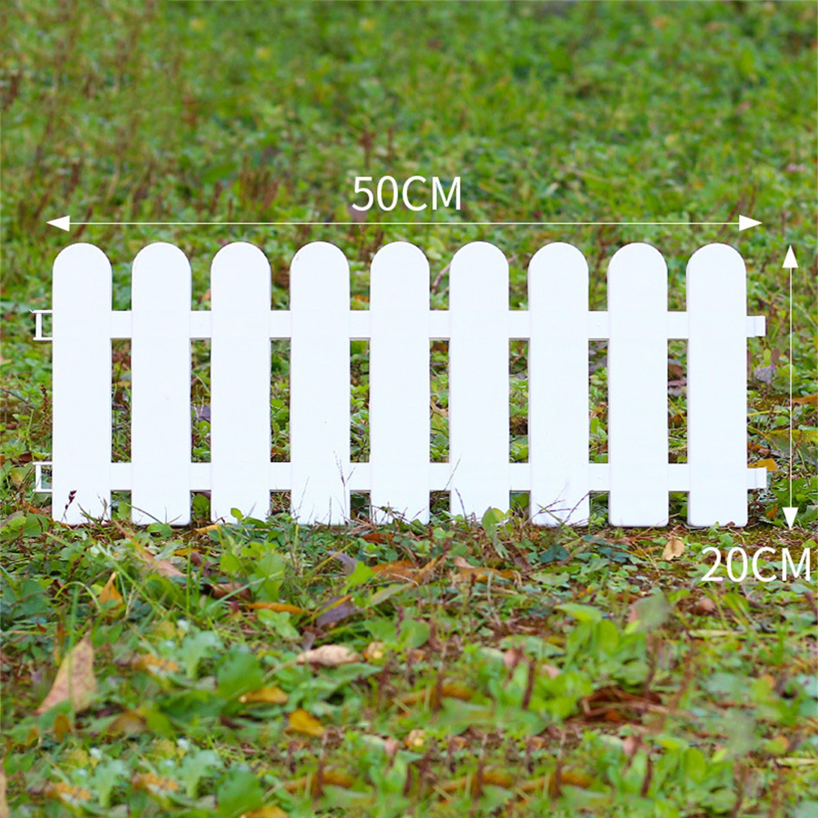White Edgings Garden Picket Fence Ornamental Grass Lawn Flowerbeds Plant Borders for Indoor and Outdoor Villas 50×20cm / 19.7x7.9in - Image 5