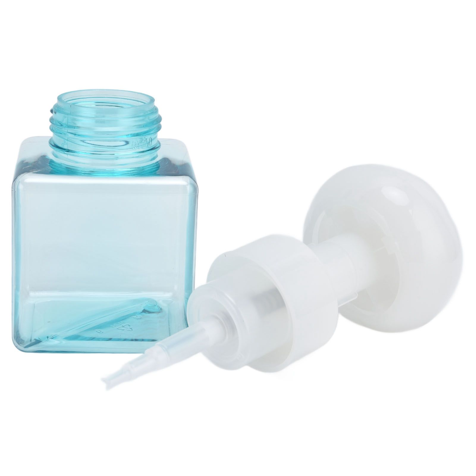 250ml Foaming Bottle PETG Plastic Flower Foam Dispenser Square Bottles for Cosmetic PackagingTransparent Blue - Image 4