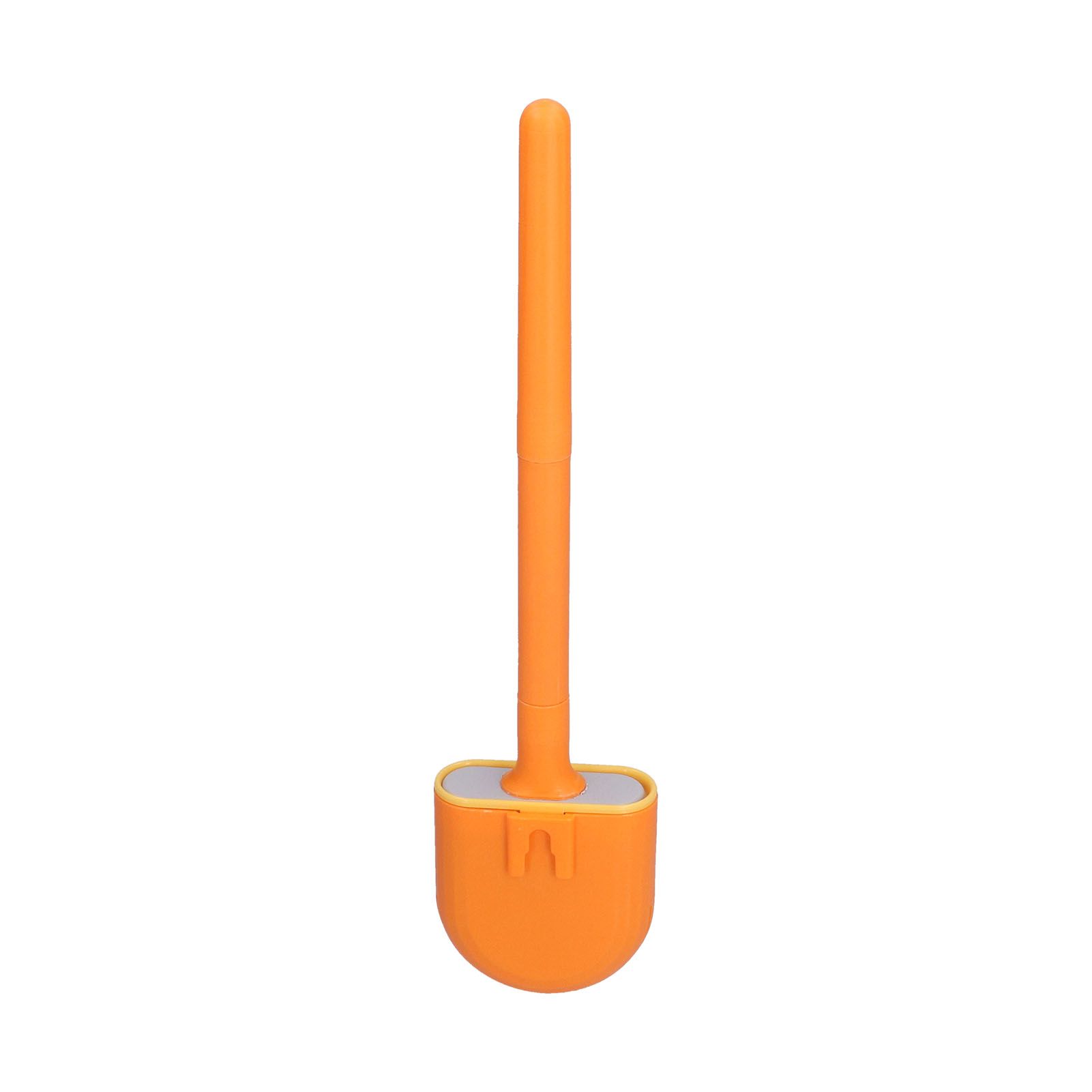Wall Mounted Toilet Brush Drying Holder Set with Detachable Handle Cleaning Tool for Home Hotel BathroomOrange - Image 1