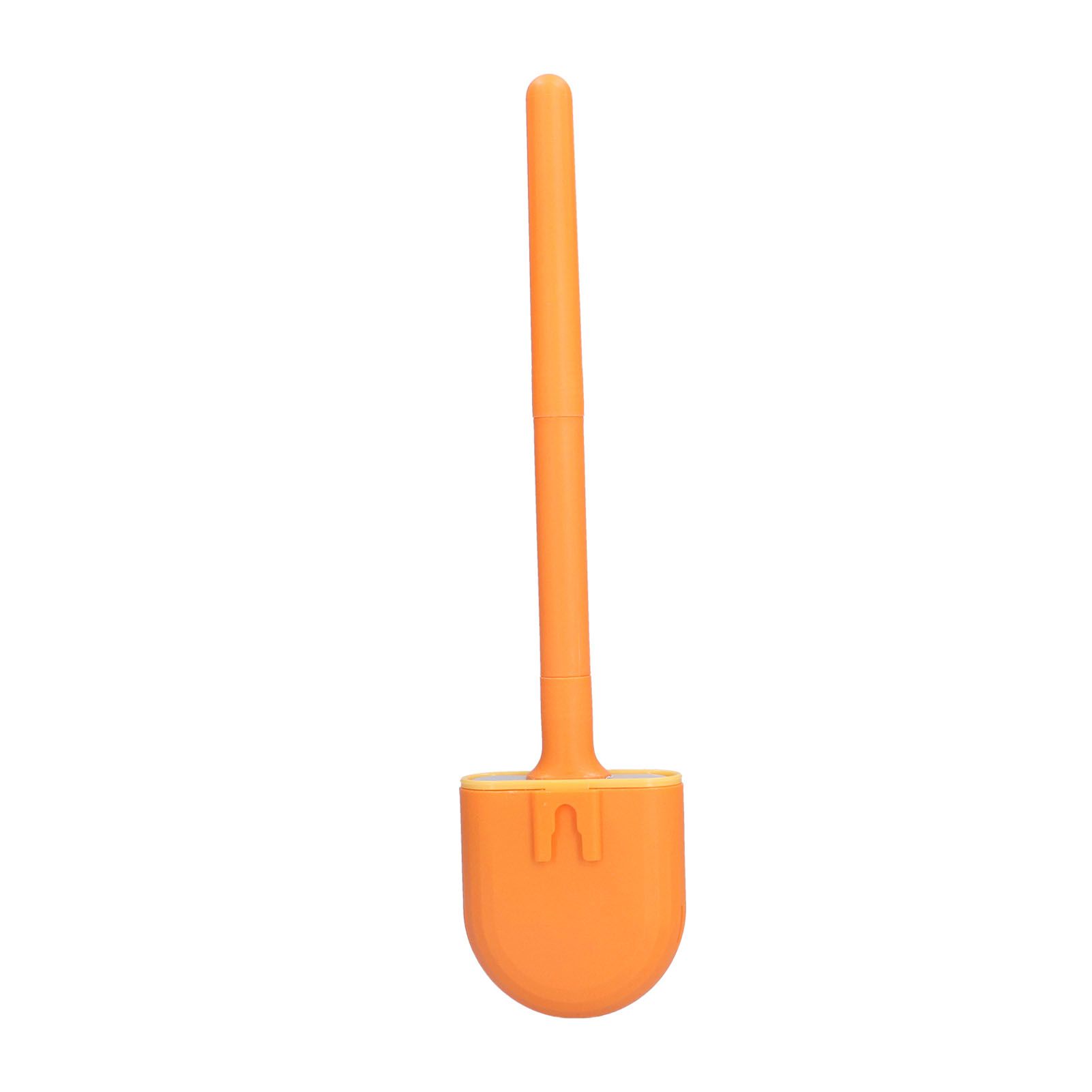 Wall Mounted Toilet Brush Drying Holder Set with Detachable Handle Cleaning Tool for Home Hotel BathroomOrange - Image 2