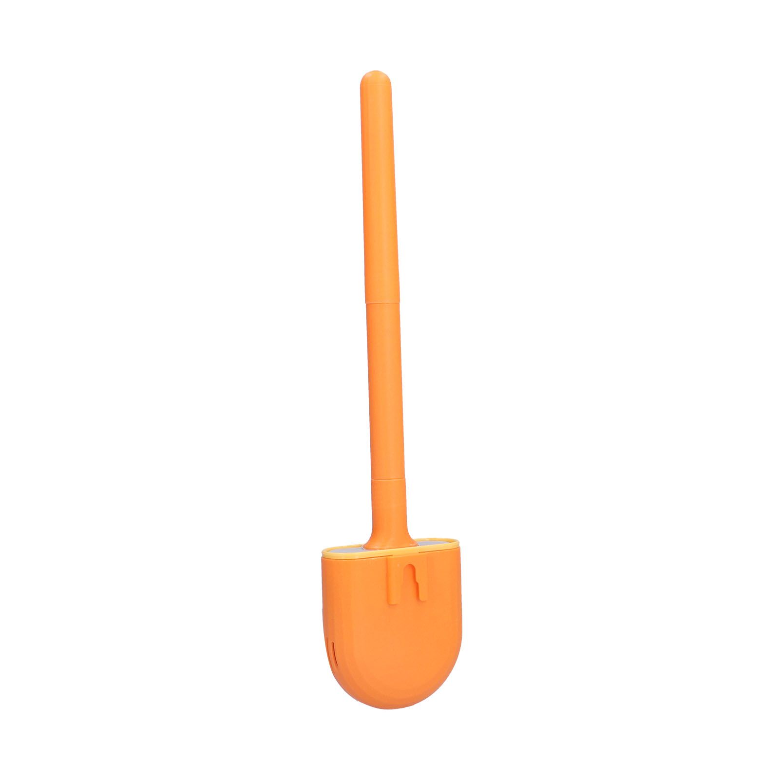 Wall Mounted Toilet Brush Drying Holder Set with Detachable Handle Cleaning Tool for Home Hotel BathroomOrange - Image 3