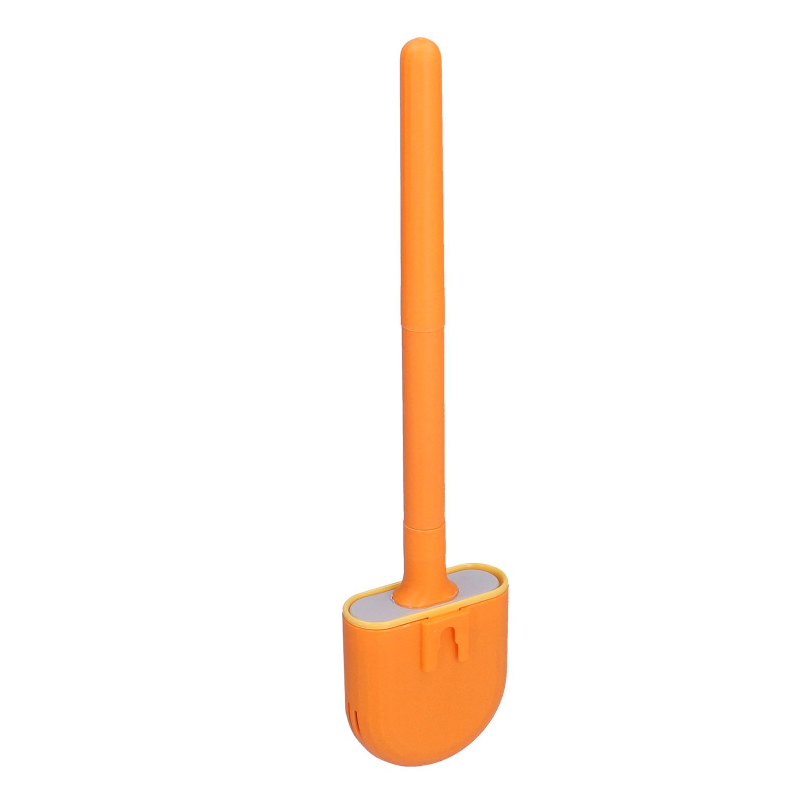 Wall Mounted Toilet Brush Drying Holder Set with Detachable Handle Cleaning Tool for Home Hotel BathroomOrange - Image 7