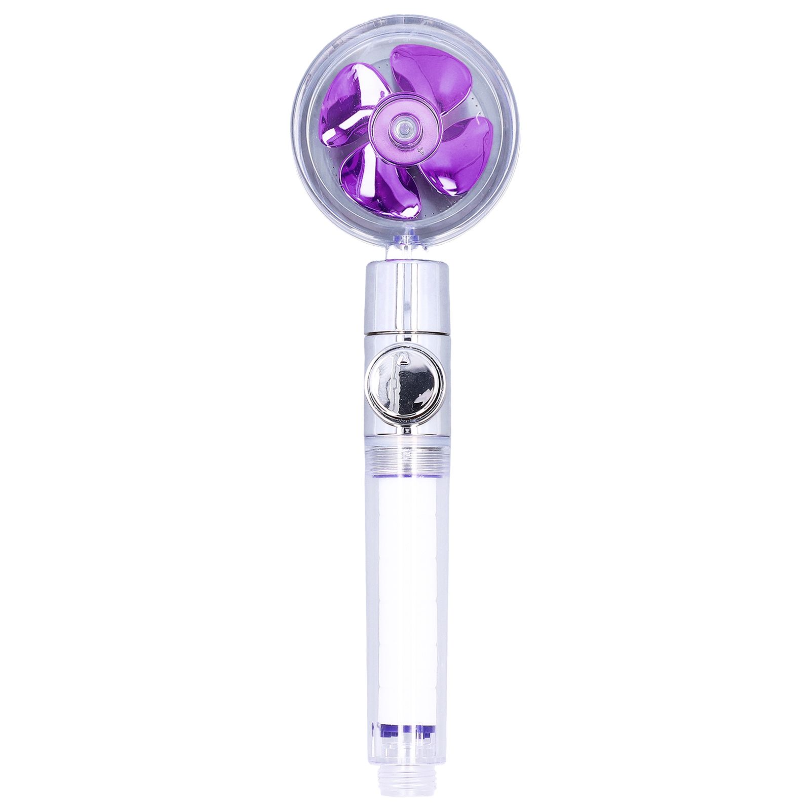 G1/2 High Pressure Fan Shower Head with Pause Switch 360 Degree Rotation Handheld Filter Detachable Shower SprayerPurple - Image 1