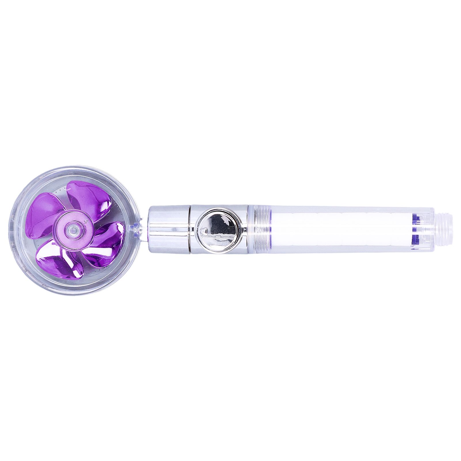 G1/2 High Pressure Fan Shower Head with Pause Switch 360 Degree Rotation Handheld Filter Detachable Shower SprayerPurple - Image 2