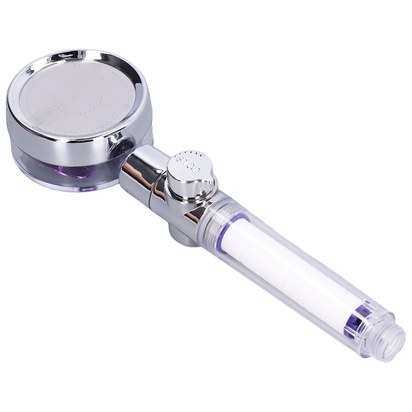 G1/2 High Pressure Fan Shower Head with Pause Switch 360 Degree Rotation Handheld Filter Detachable Shower SprayerPurple - Image 7