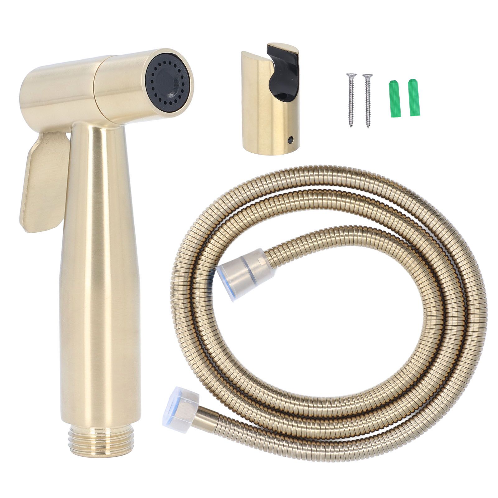 Bidet Sprayer Stainless Steel G1/2 Adjustable Water Pressure Portable Space Saving Easy Installation Handheld Bidet SprayerGold - Image 1