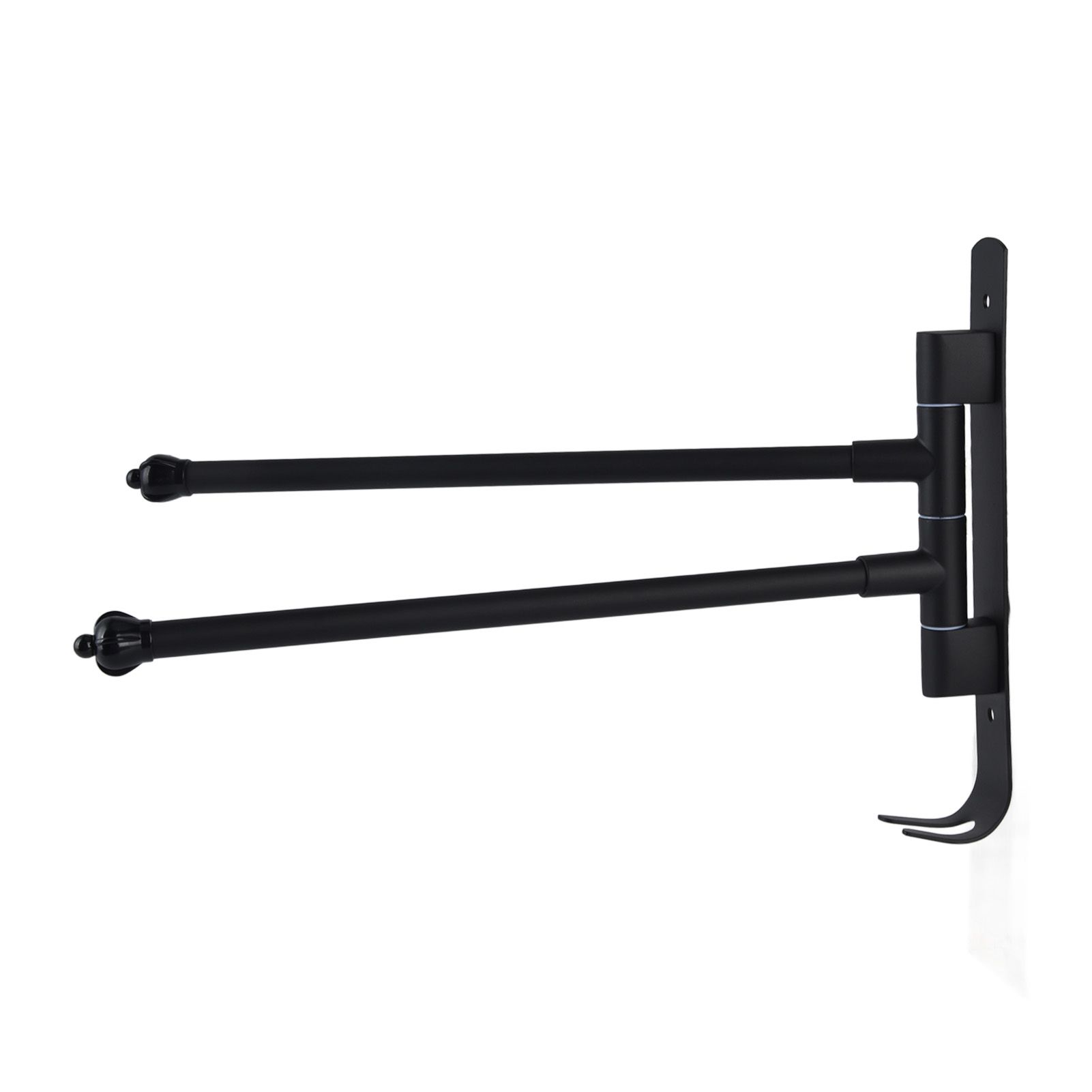 Stainless Steel Swivel Towel Hanger Holder Black Rotating Movable Towel Bar for Bathroom Wardrobe Kitchen2 Arms - Image 3
