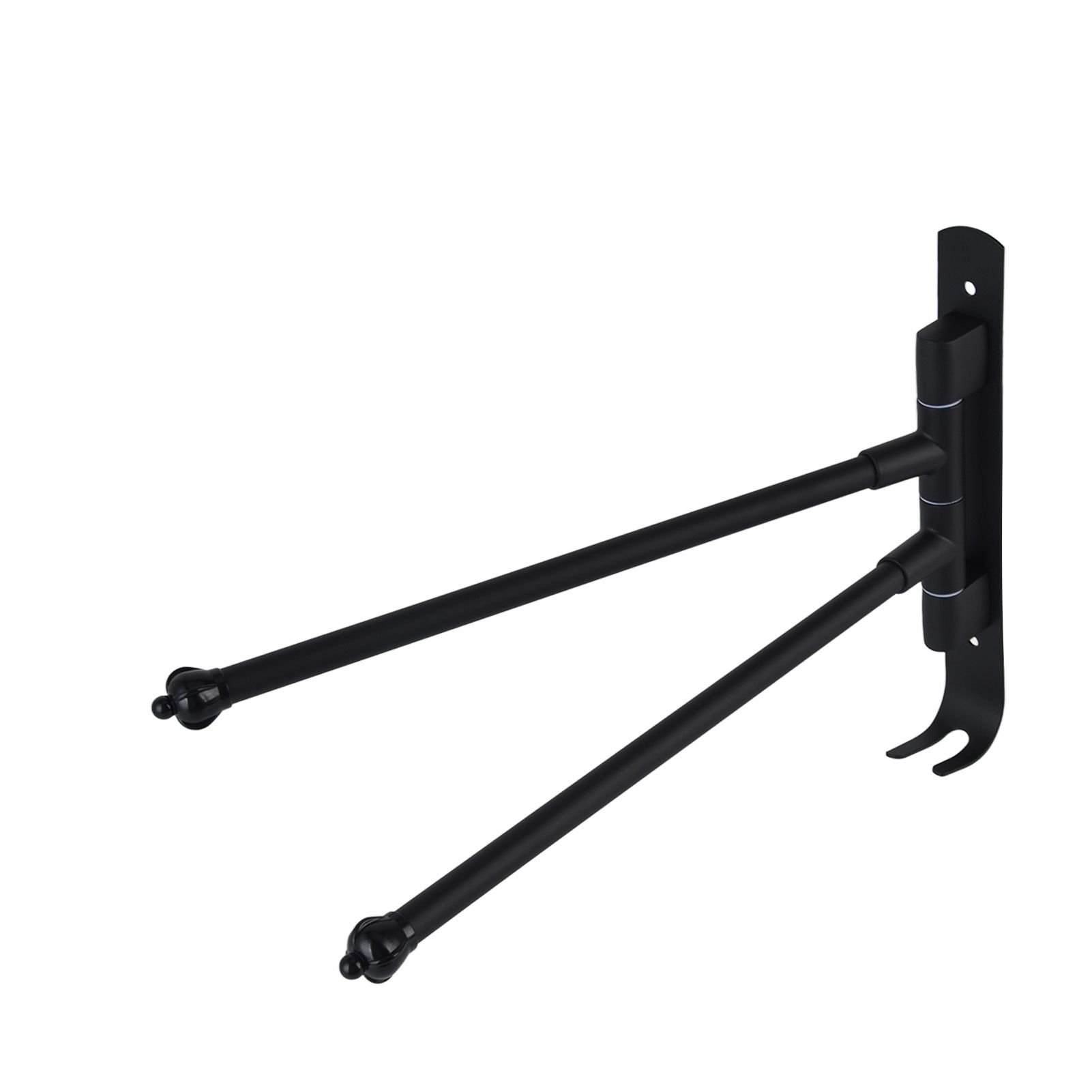 Stainless Steel Swivel Towel Hanger Holder Black Rotating Movable Towel Bar for Bathroom Wardrobe Kitchen2 Arms - Image 5