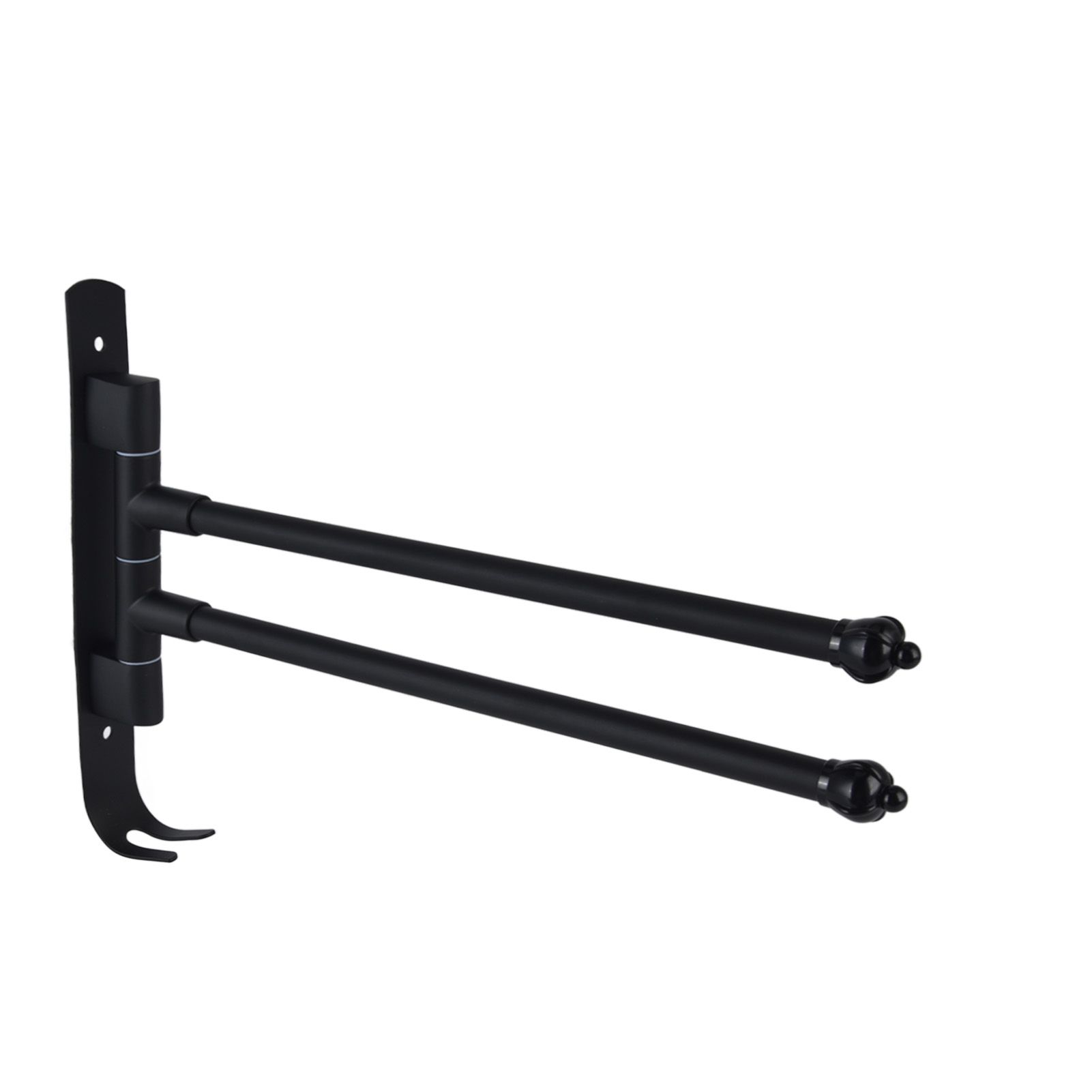 Stainless Steel Swivel Towel Hanger Holder Black Rotating Movable Towel Bar for Bathroom Wardrobe Kitchen2 Arms - Image 6