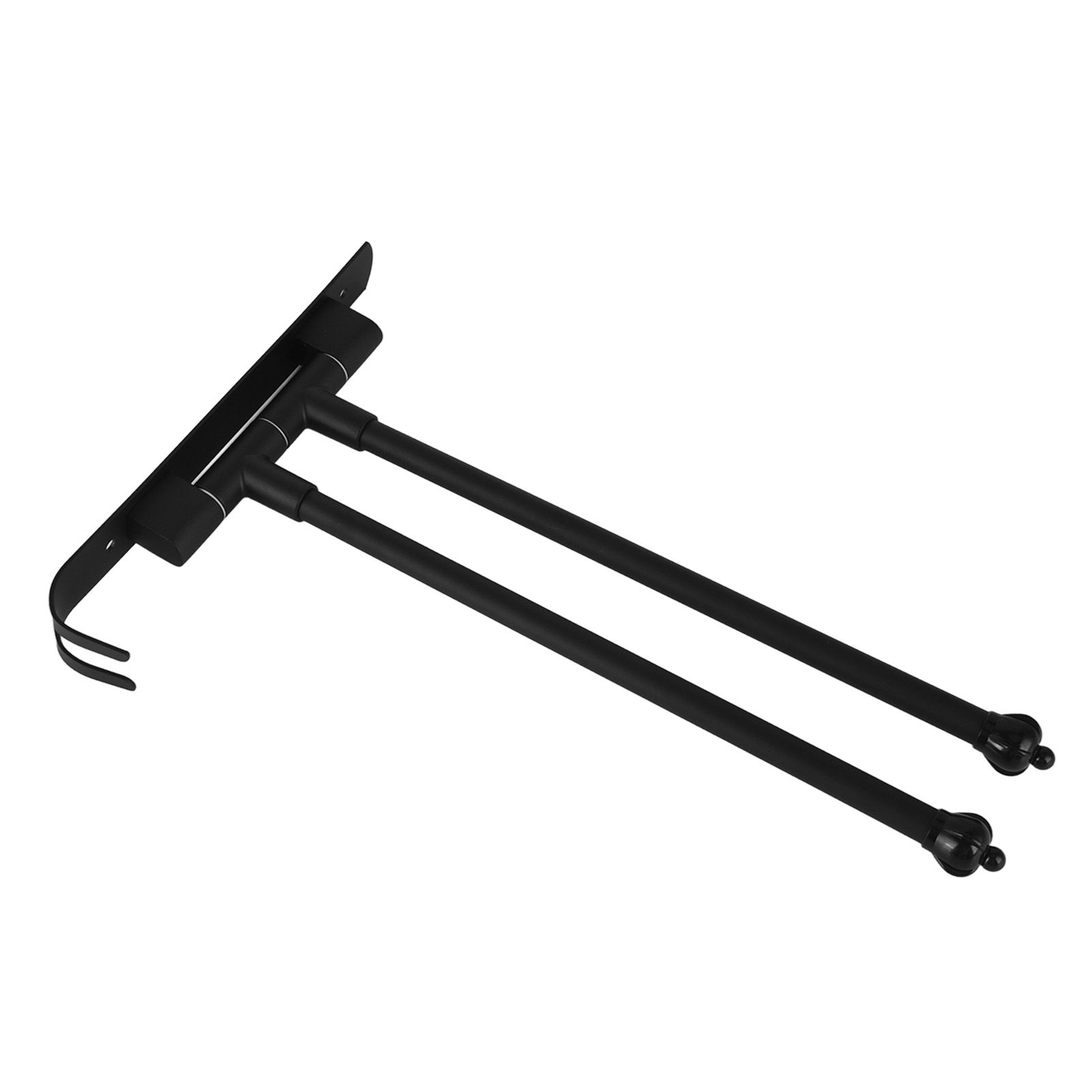 Stainless Steel Swivel Towel Hanger Holder Black Rotating Movable Towel Bar for Bathroom Wardrobe Kitchen2 Arms - Image 8