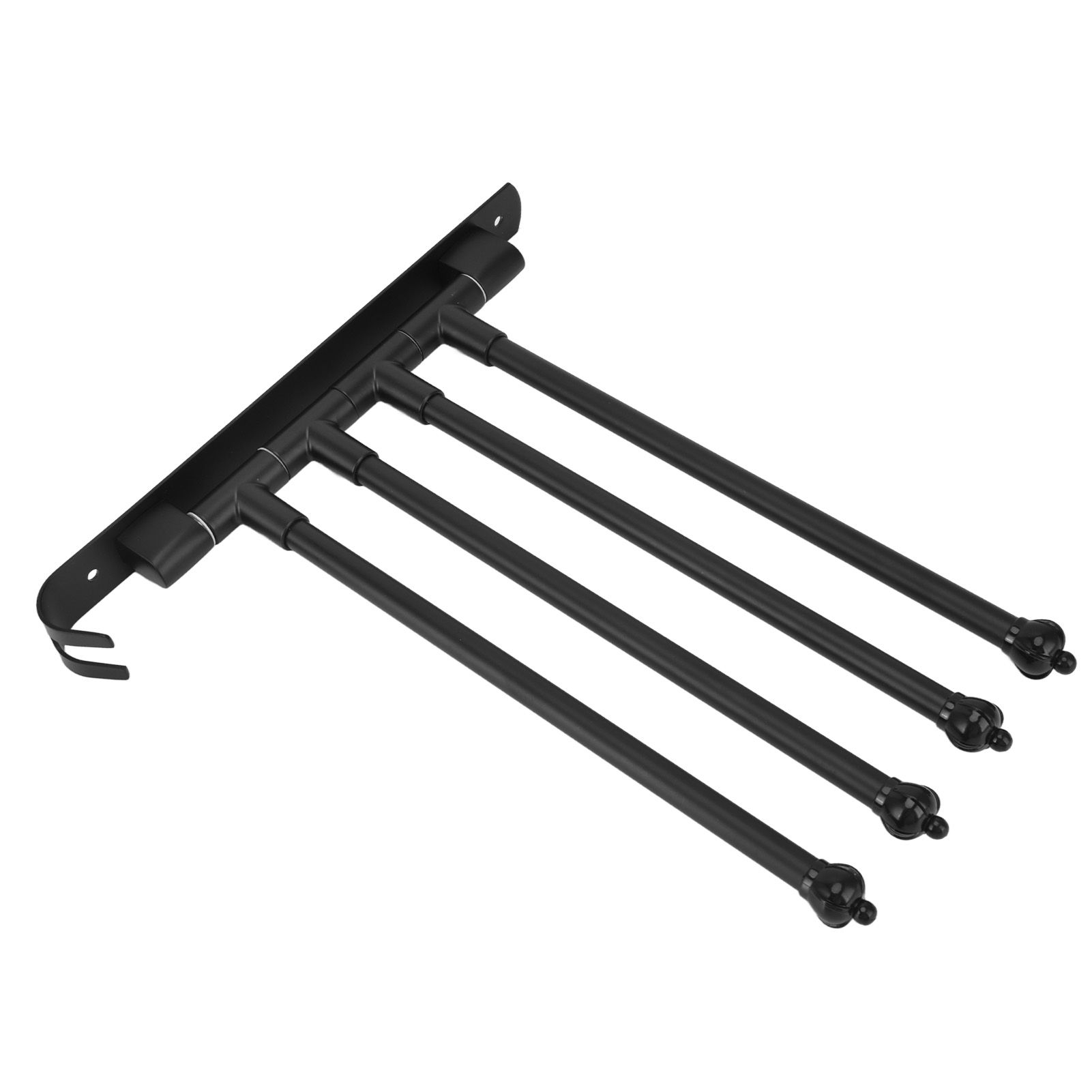 Stainless Steel Swivel Towel Hanger Holder Black Rotating Movable Towel Bar for Bathroom Wardrobe Kitchen4 Arms - Image 5