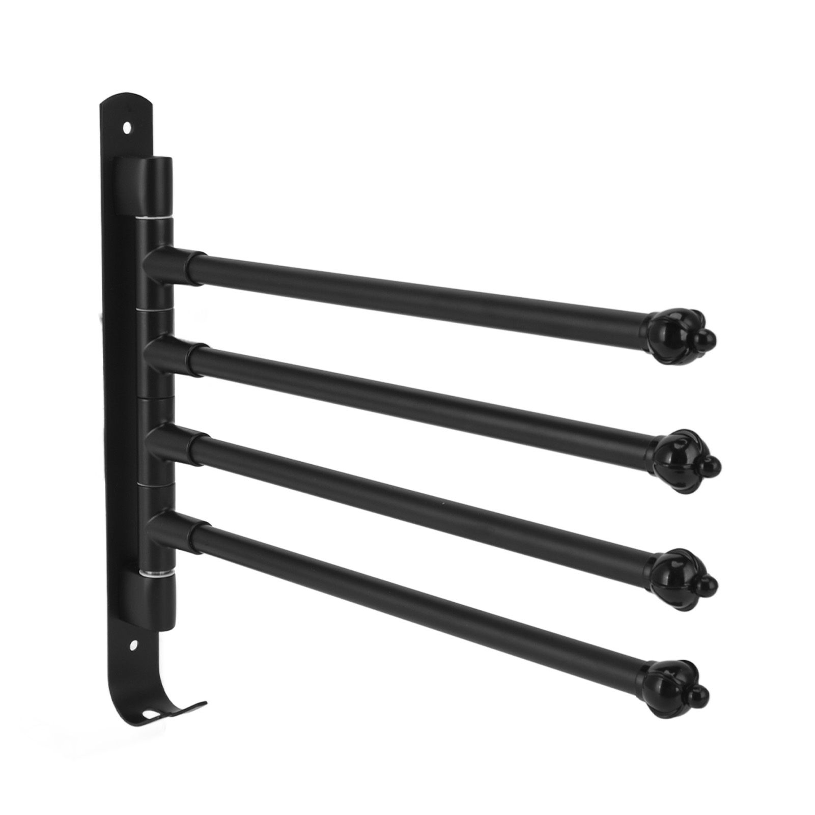 Stainless Steel Swivel Towel Hanger Holder Black Rotating Movable Towel Bar for Bathroom Wardrobe Kitchen4 Arms - Image 6