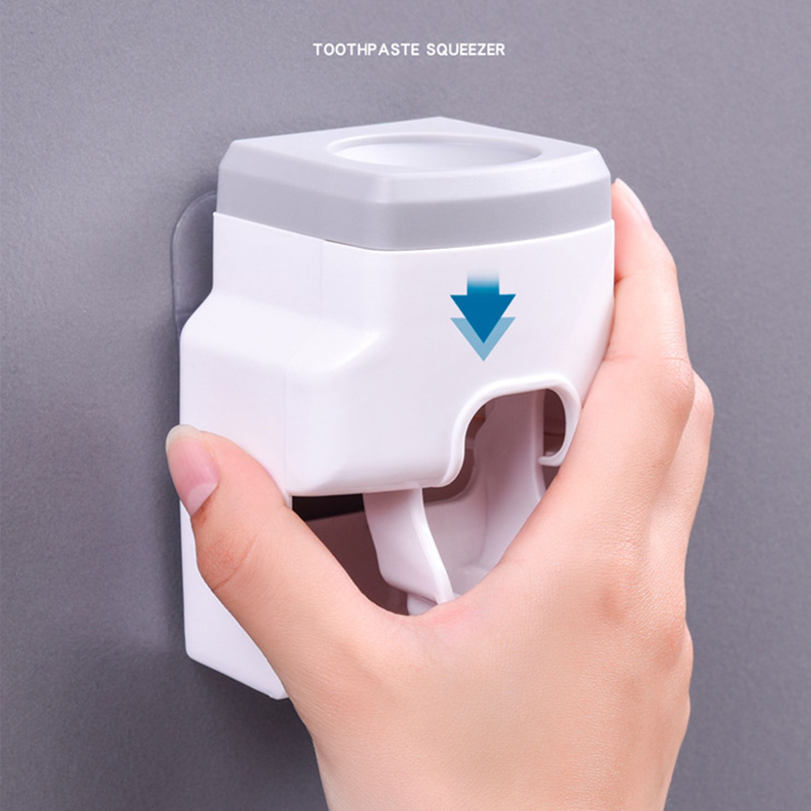 Automatic Toothpaste Dispenser Squeezer with Toothbrush Holder Wall Mounted for Bathroom Adults KidsGrey - Image 4