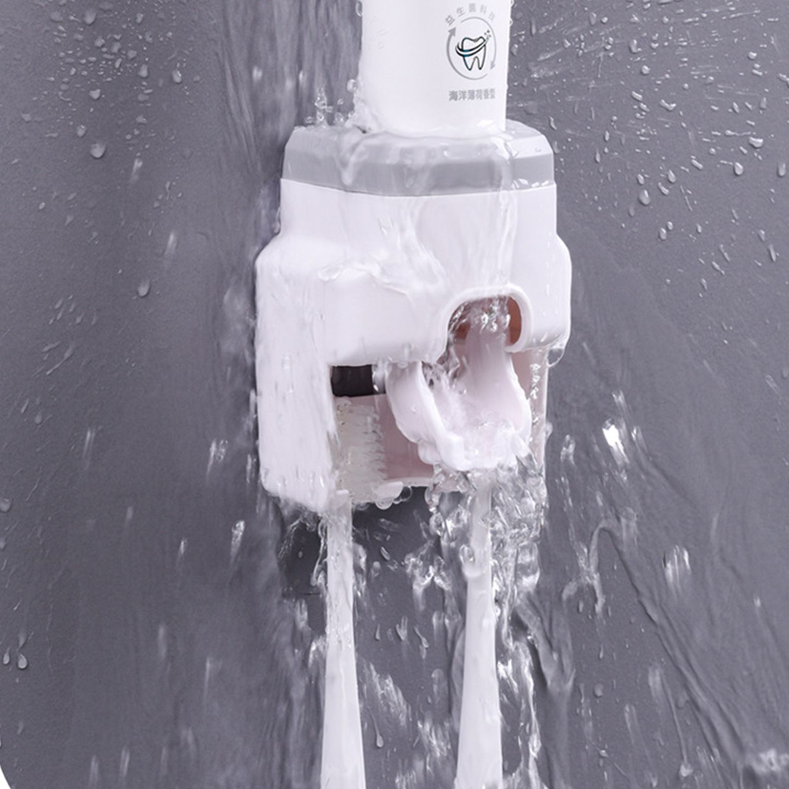 Automatic Toothpaste Dispenser Squeezer with Toothbrush Holder Wall Mounted for Bathroom Adults KidsGrey - Image 5