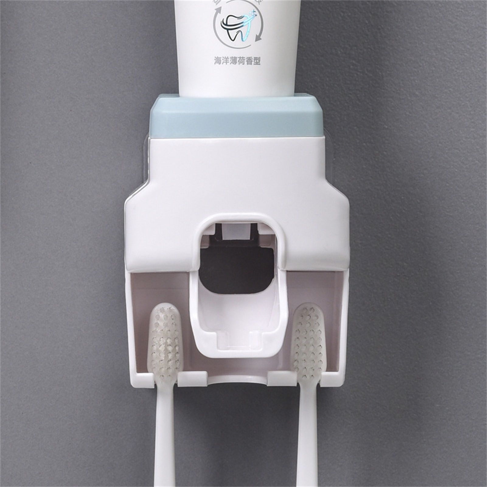 Automatic Toothpaste Dispenser Squeezer with Toothbrush Holder Wall Mounted for Bathroom Adults KidsBlue - Image 2