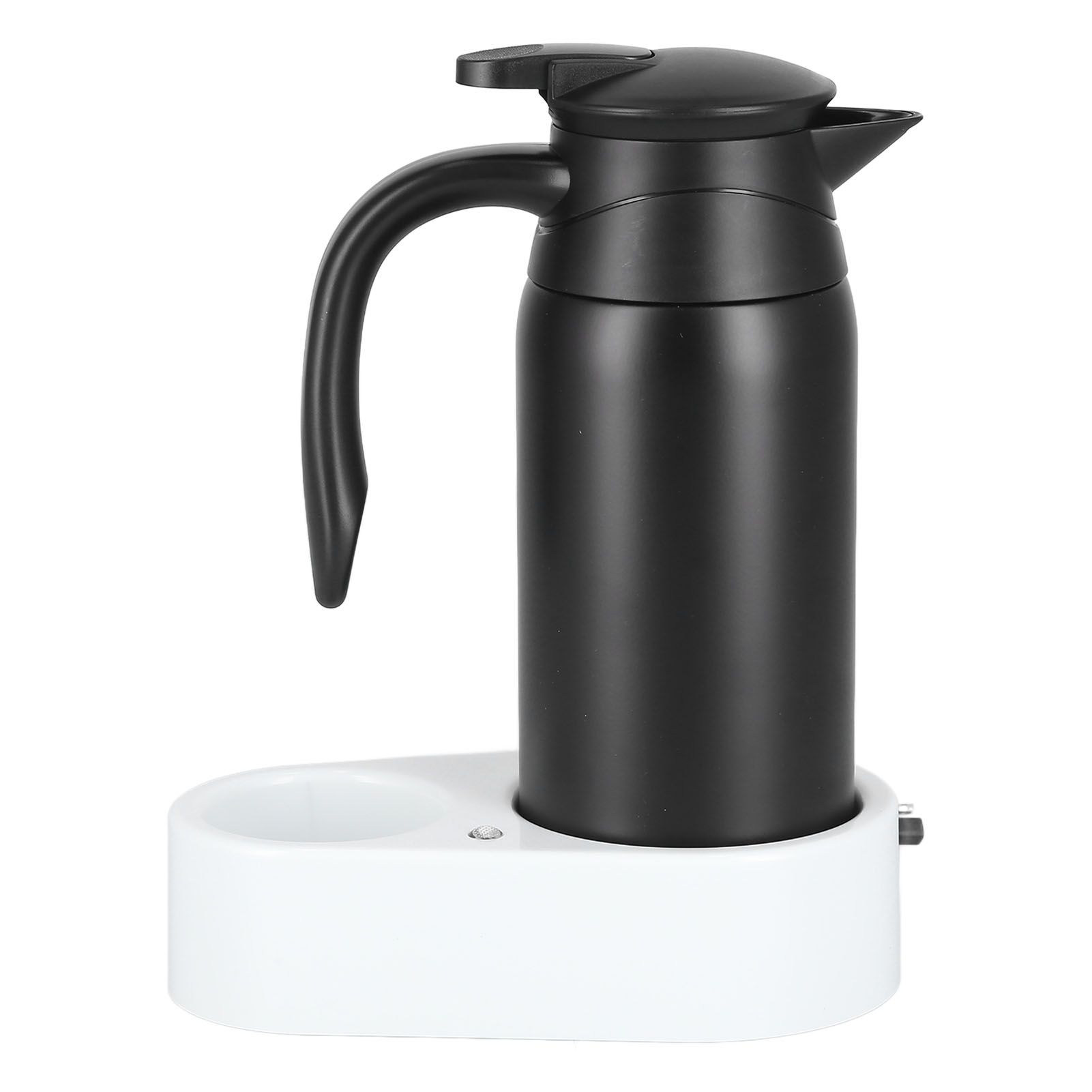 800ml Portable Electric Car Kettles Car Water Dispenser with White Base Silicone Sealing Ring Cover for Travel Boil WaterBlack - Image 2
