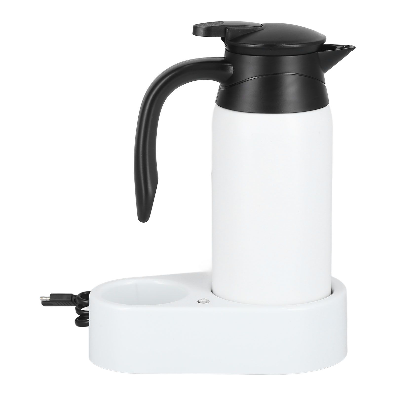 800ml Portable Electric Car Kettles Car Water Dispenser with White Base Silicone Sealing Ring Cover for Travel Boil WaterWhite - Image 5