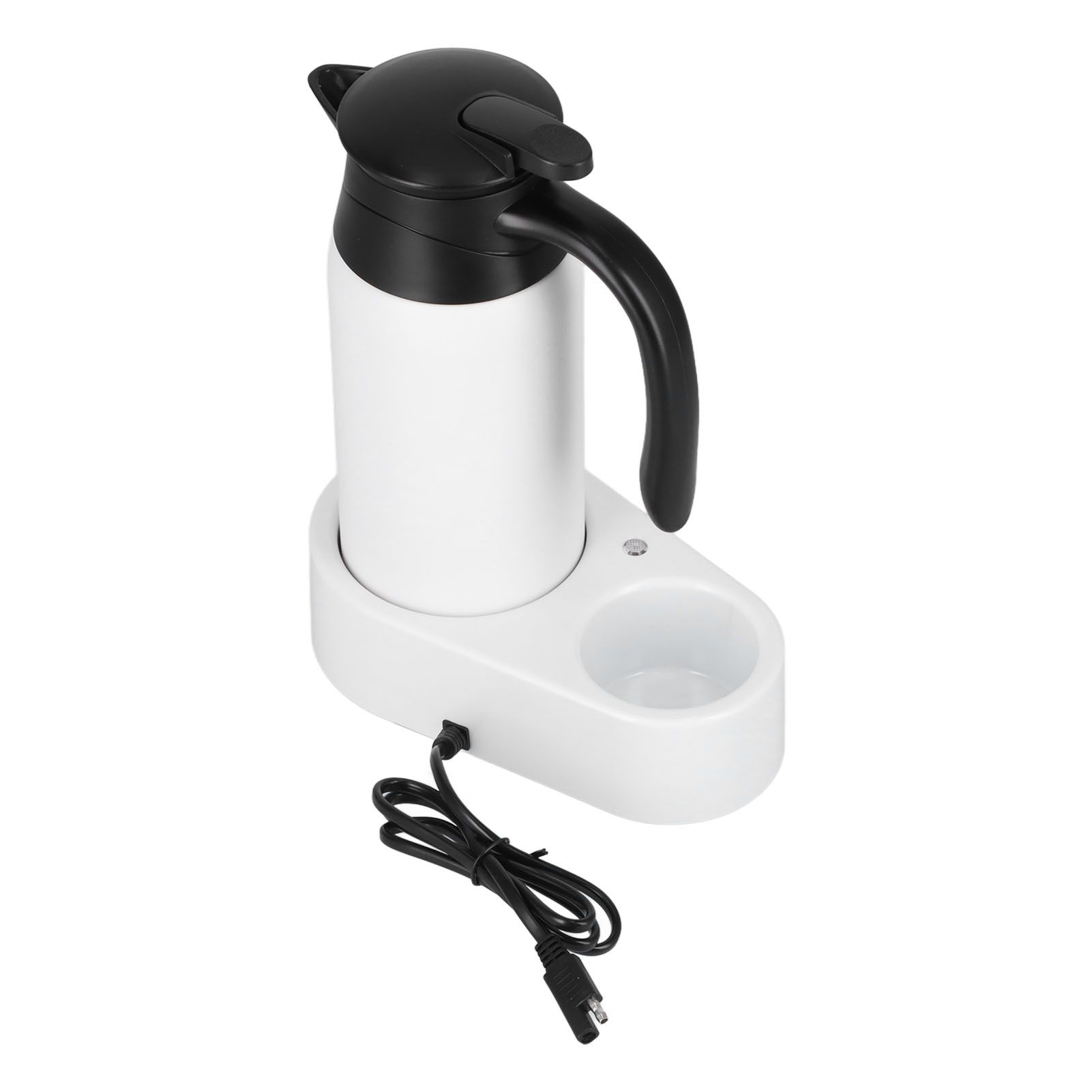 800ml Portable Electric Car Kettles Car Water Dispenser with White Base Silicone Sealing Ring Cover for Travel Boil WaterWhite - Image 6