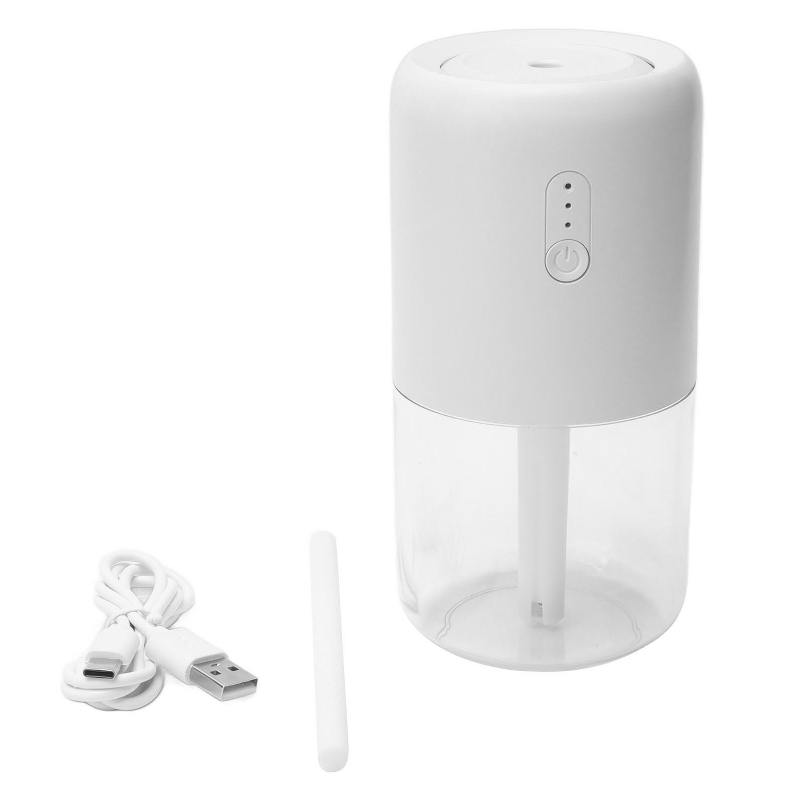 280ml Single Spray Humidifier Small Mist Quiet Operation with Warm Atmosphere Light for Car Home Office DesktopWhite - Image 1