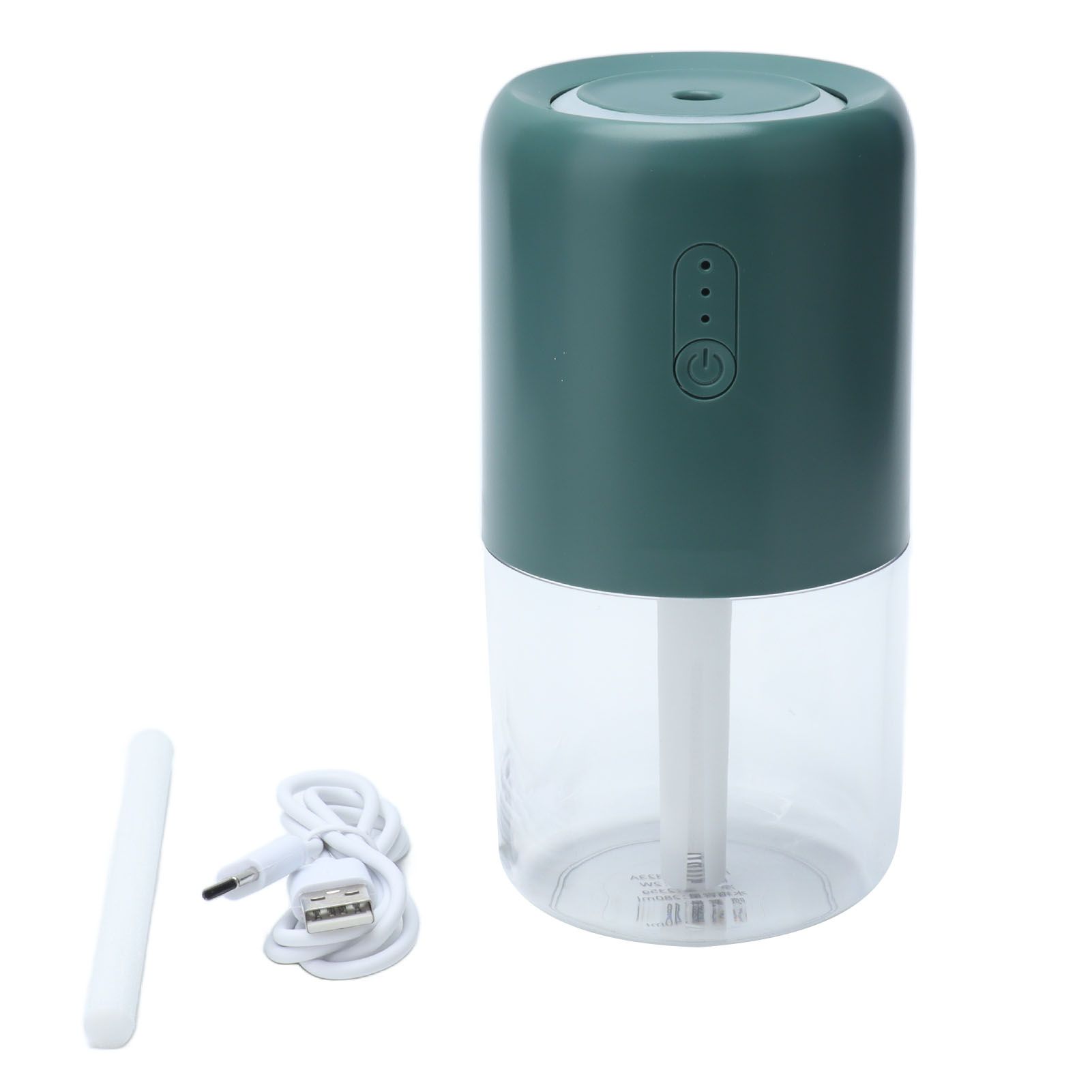 280ml Single Spray Humidifier Small Mist Quiet Operation with Warm Atmosphere Light for Car Home Office DesktopGreen - Image 1