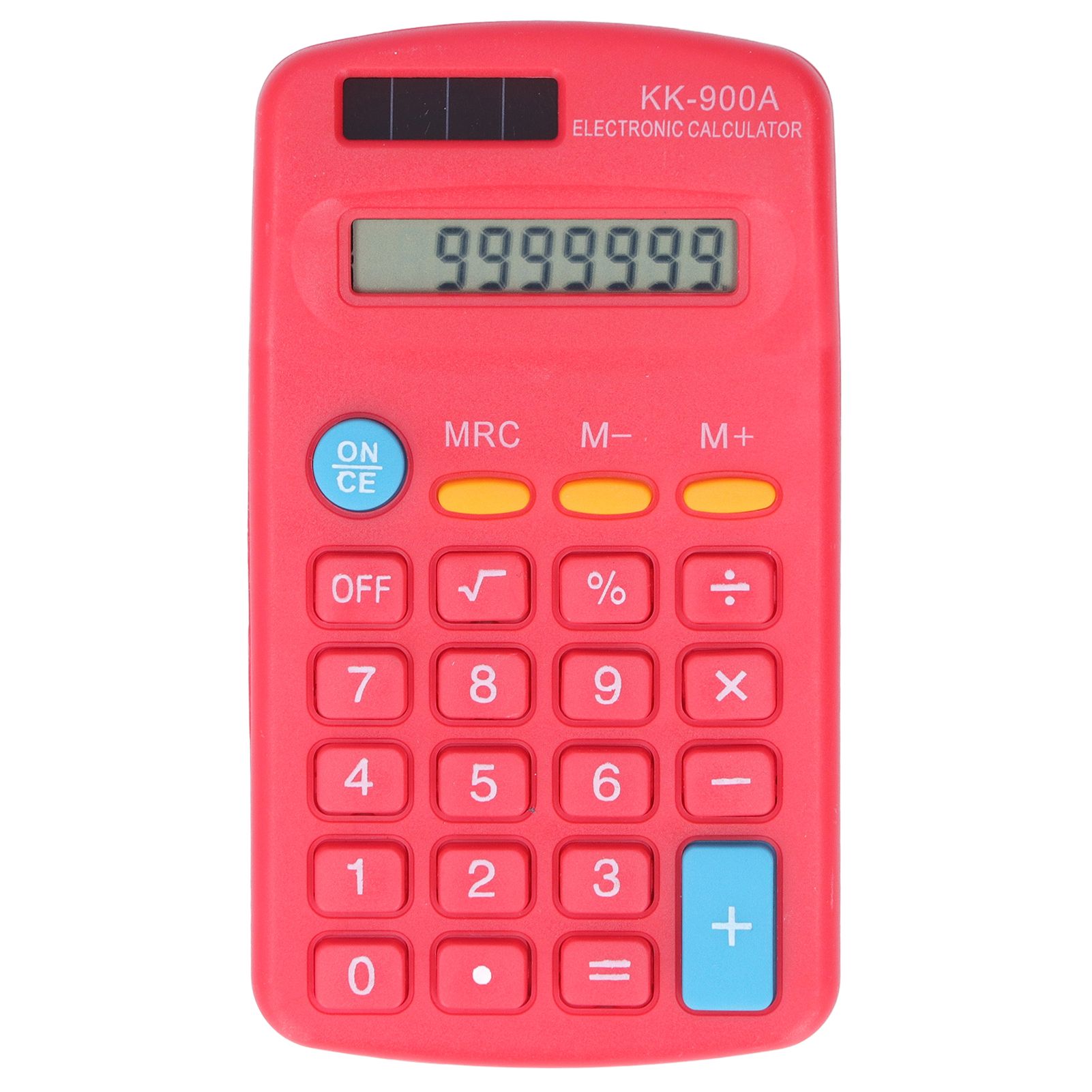 Mini Calculators Handheld 8 Digit with LCD Display Sensitive Button Solar Battery Dual Power for Office School BusinessRed - Image 1