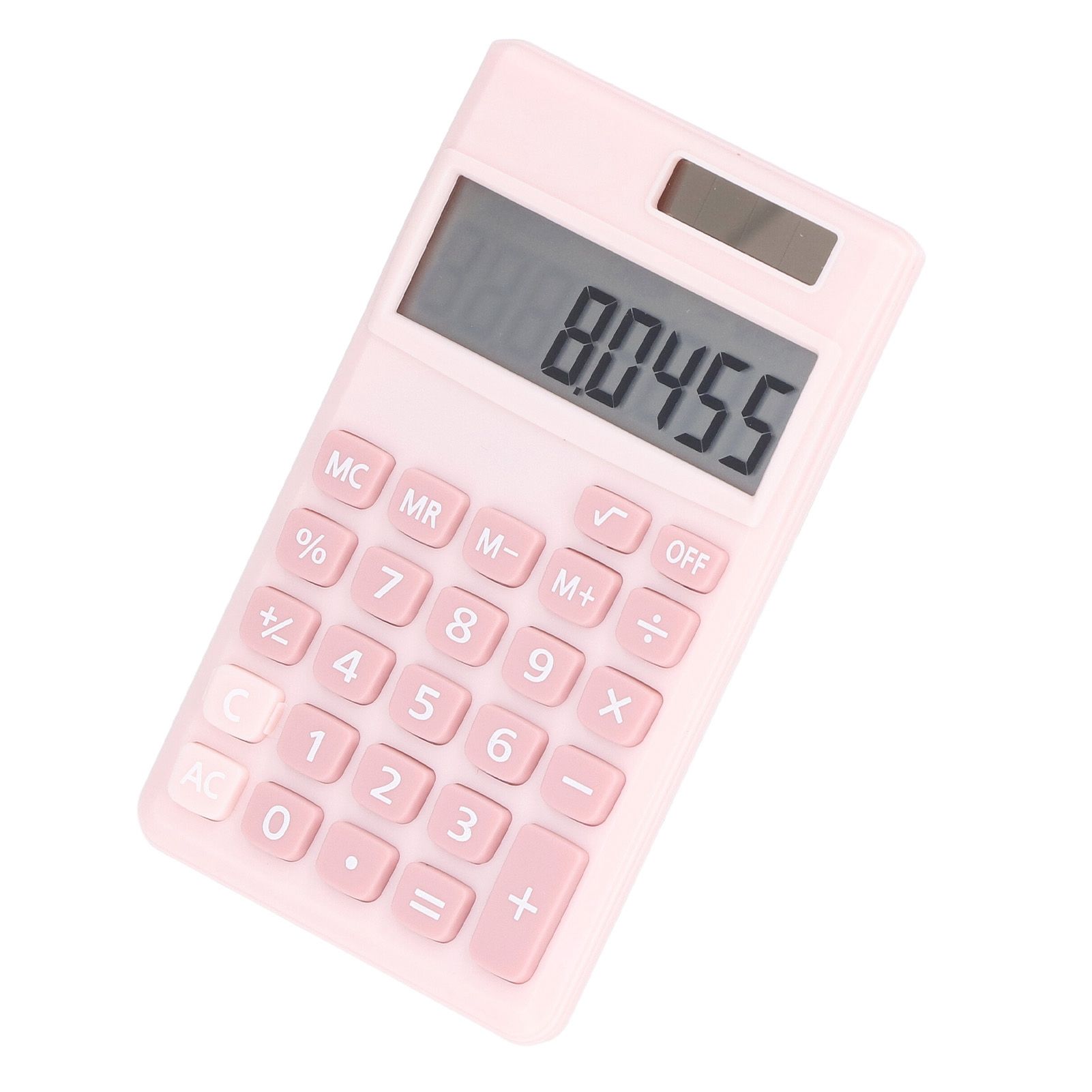 Calculators 8 Digit Solar Battery Dual Power Handheld Pocket Calculator with Large LCD Display Big Sensitive ButtonPink - Image 4