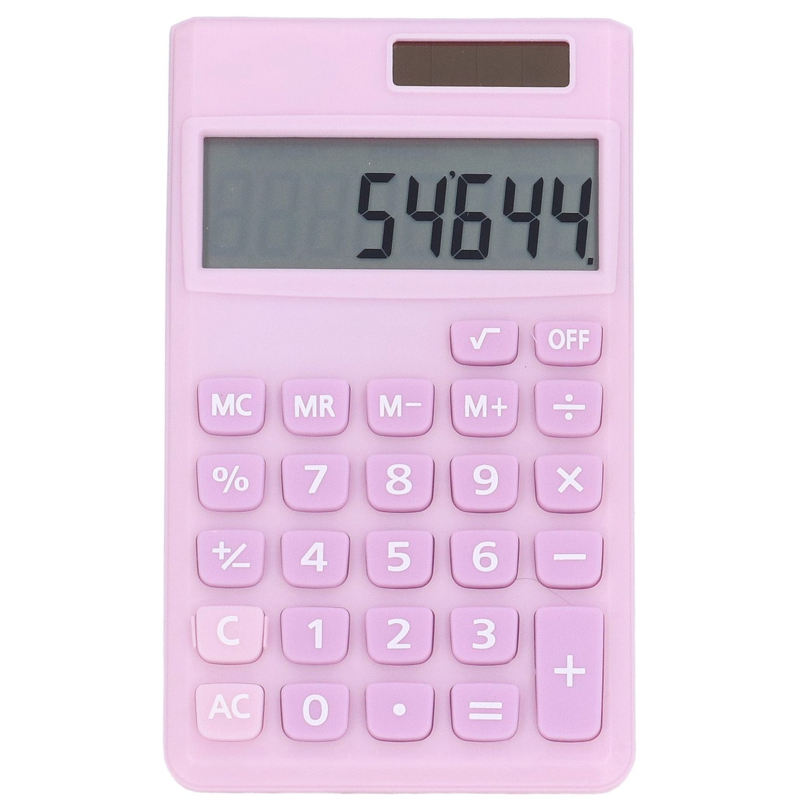 Calculators 8 Digit Solar Battery Dual Power Handheld Pocket Calculator with Large LCD Display Big Sensitive ButtonPale Pinkish Purple - Image 1