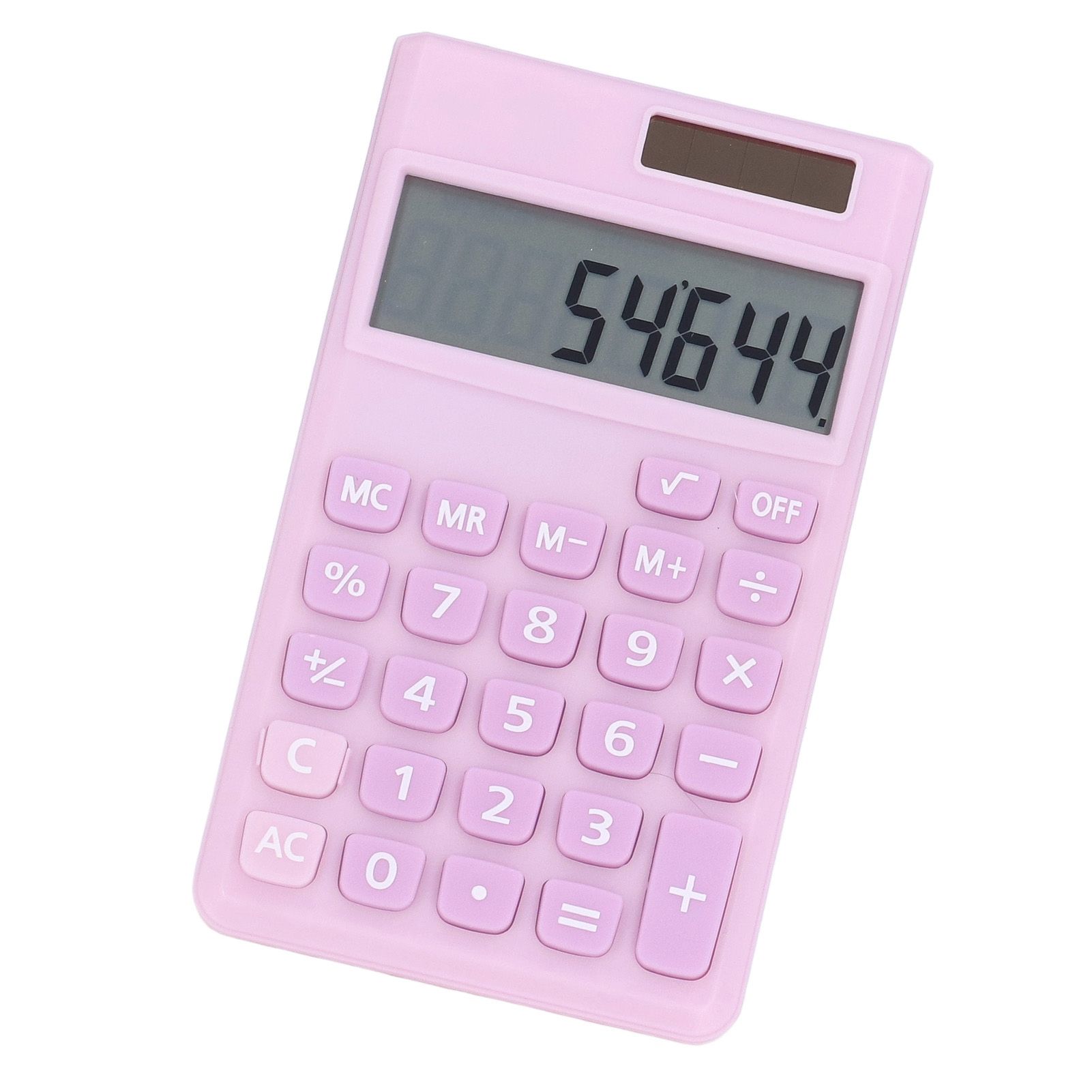 Calculators 8 Digit Solar Battery Dual Power Handheld Pocket Calculator with Large LCD Display Big Sensitive ButtonPale Pinkish Purple - Image 2