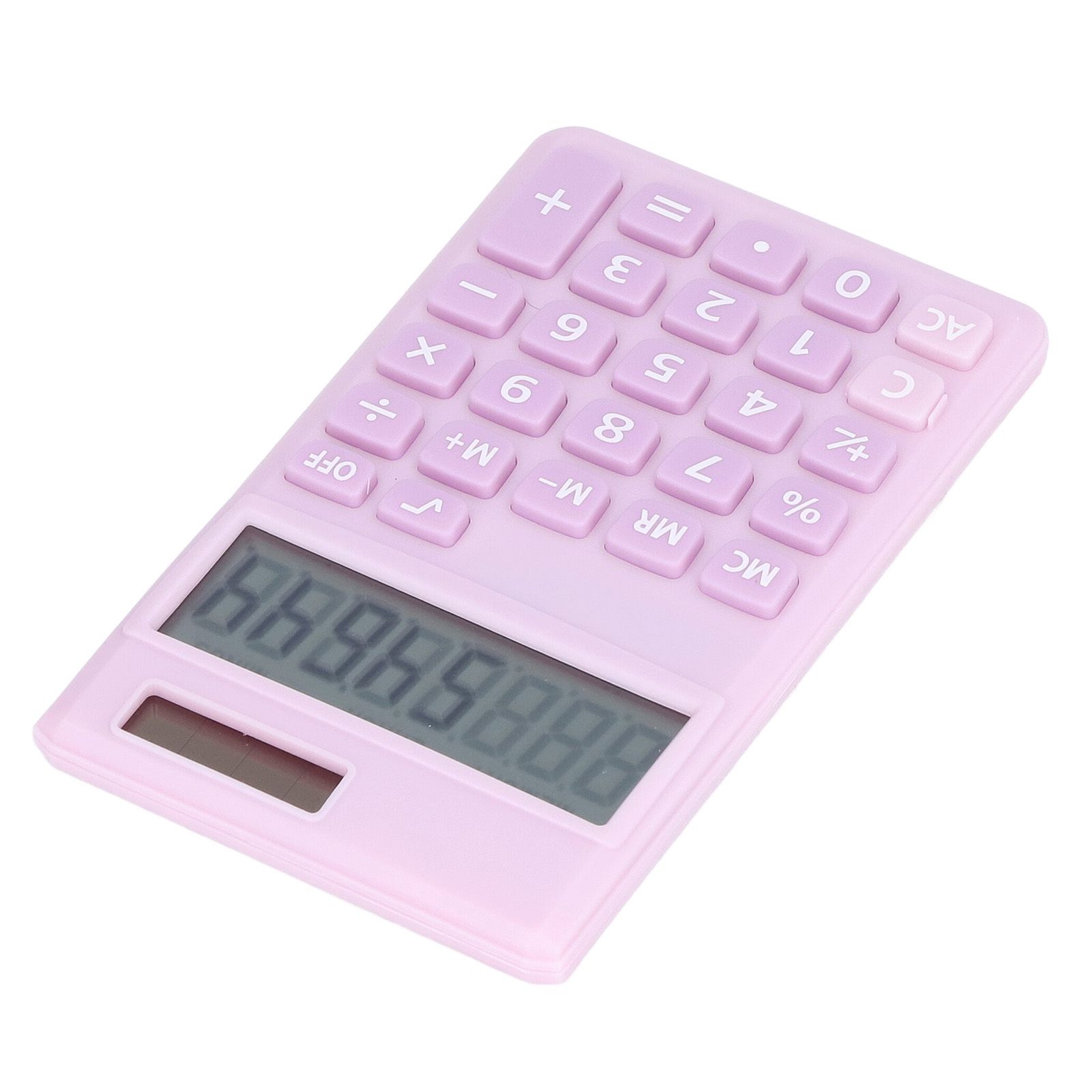 Calculators 8 Digit Solar Battery Dual Power Handheld Pocket Calculator with Large LCD Display Big Sensitive ButtonPale Pinkish Purple - Image 3