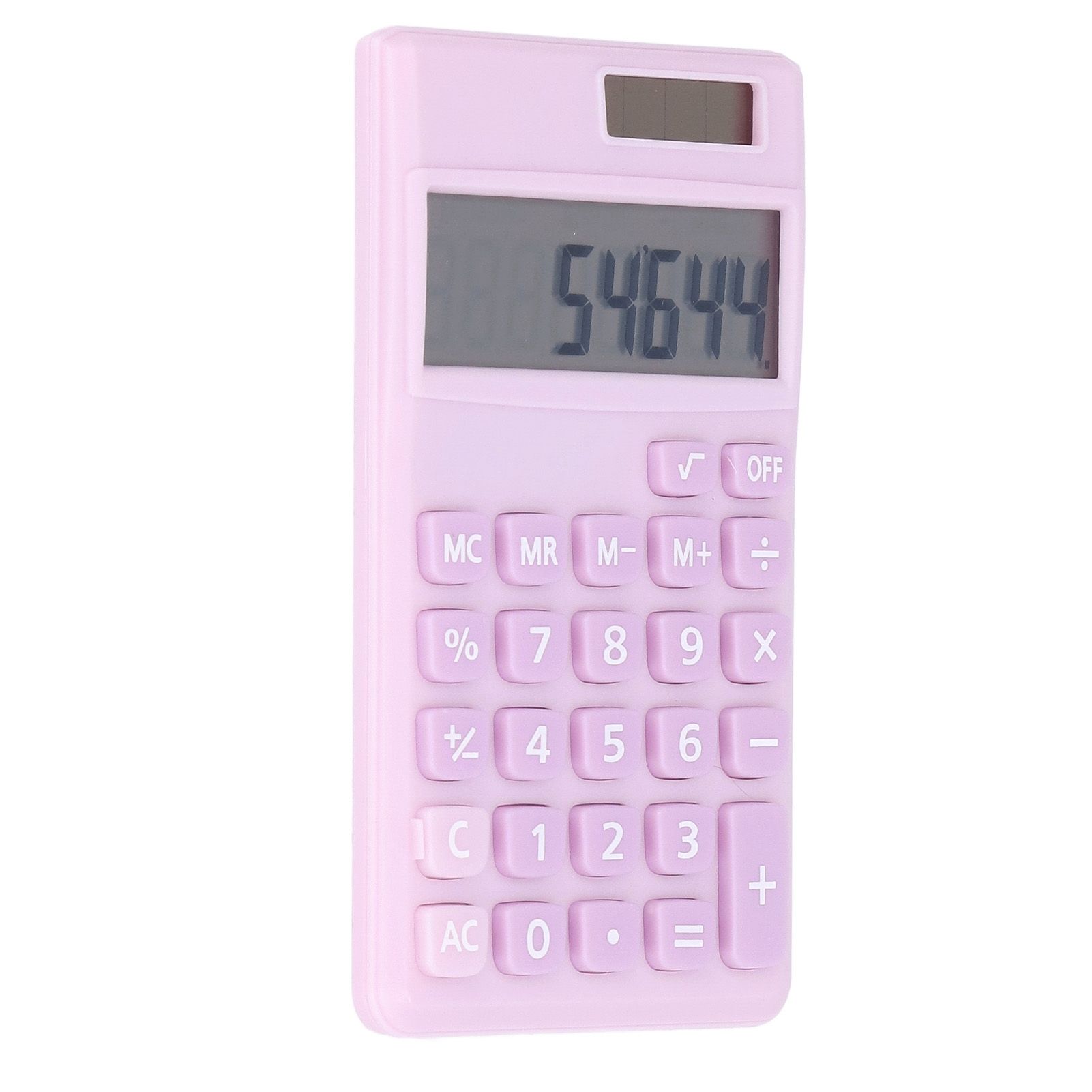 Calculators 8 Digit Solar Battery Dual Power Handheld Pocket Calculator with Large LCD Display Big Sensitive ButtonPale Pinkish Purple - Image 4