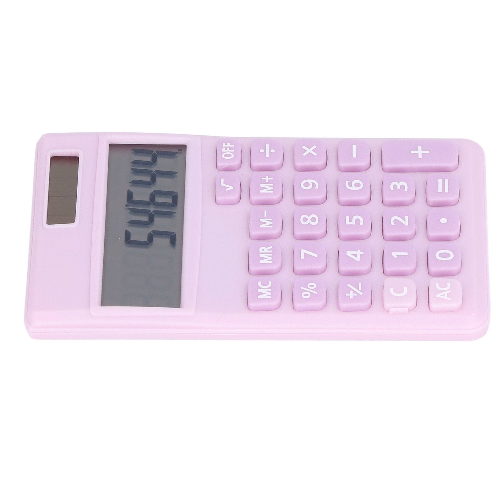 Calculators 8 Digit Solar Battery Dual Power Handheld Pocket Calculator with Large LCD Display Big Sensitive ButtonPale Pinkish Purple - Image 5