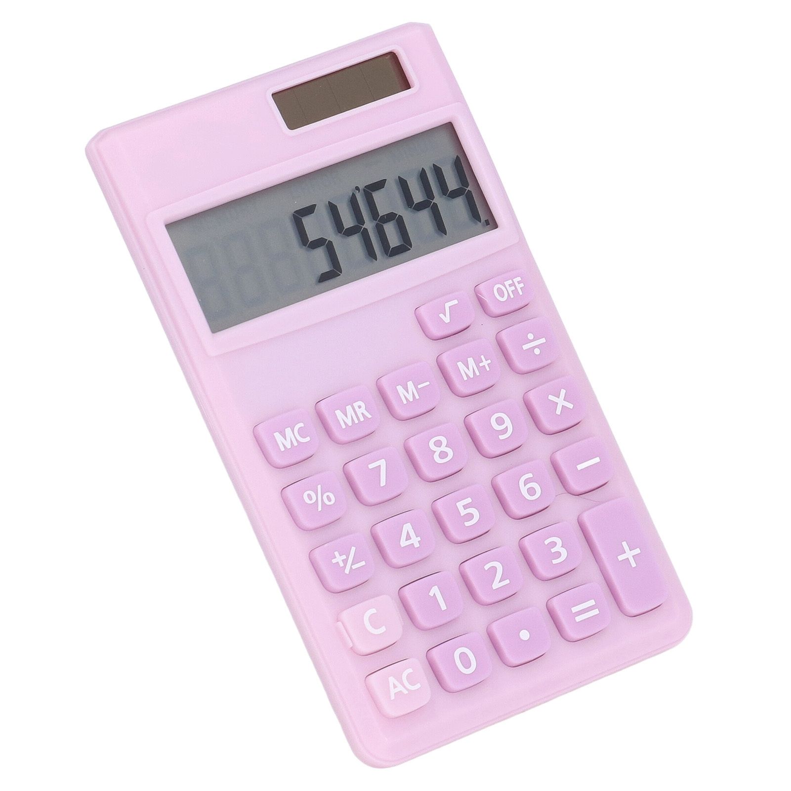Calculators 8 Digit Solar Battery Dual Power Handheld Pocket Calculator with Large LCD Display Big Sensitive ButtonPale Pinkish Purple - Image 6