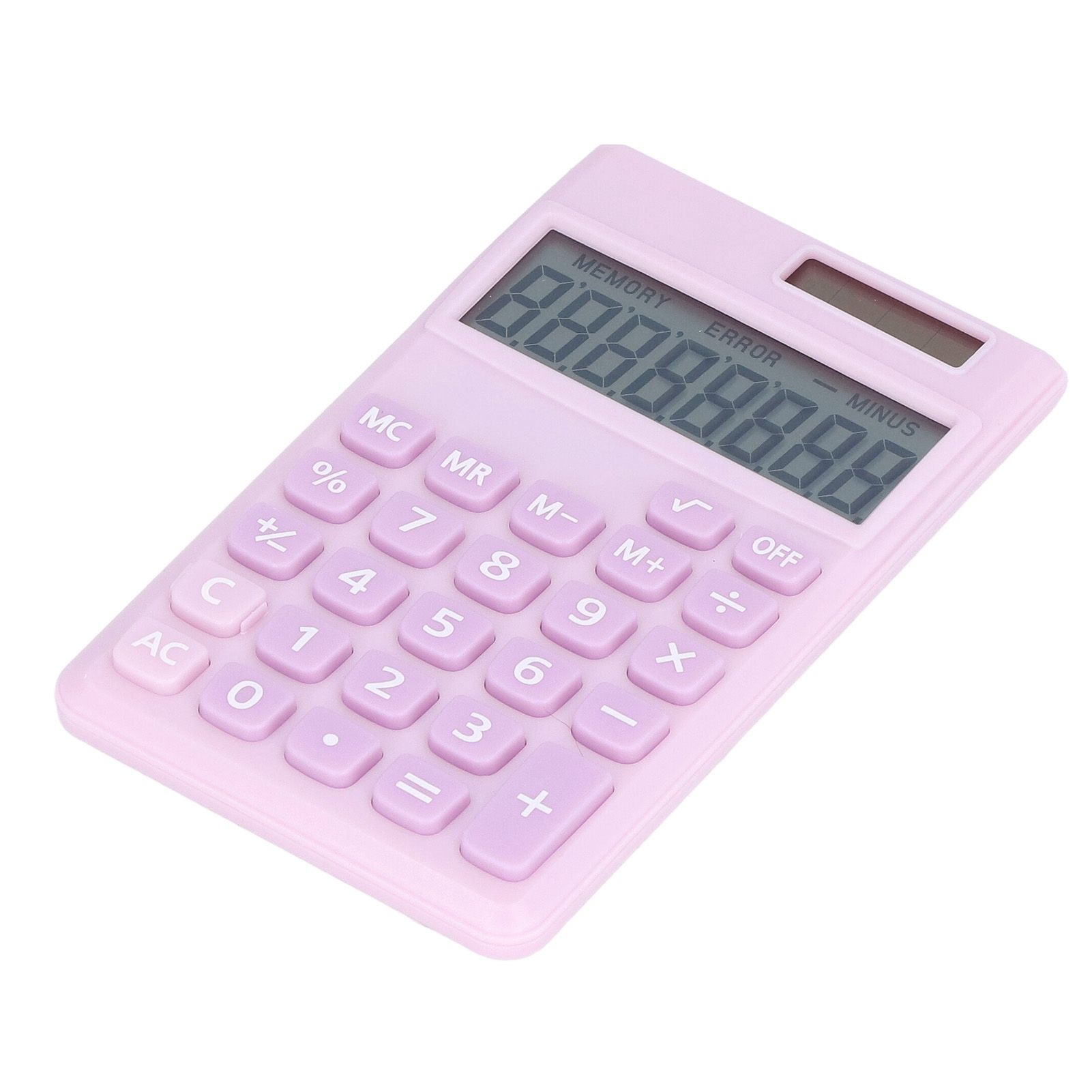 Calculators 8 Digit Solar Battery Dual Power Handheld Pocket Calculator with Large LCD Display Big Sensitive ButtonPale Pinkish Purple - Image 8