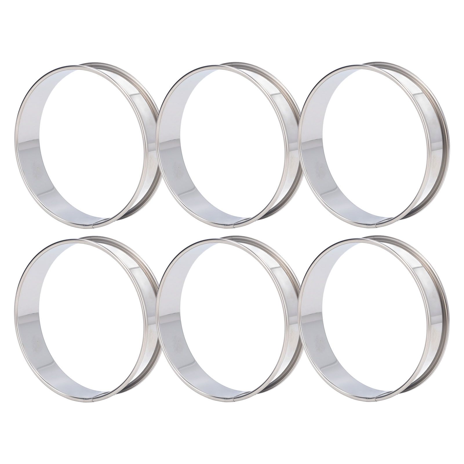 6 PCS Crumpet Rings Double Volume Easy Demoulding DIY Stainless Steel English Muffin Rings for Home Food Making Tool10cm / 3.9in - Image 1