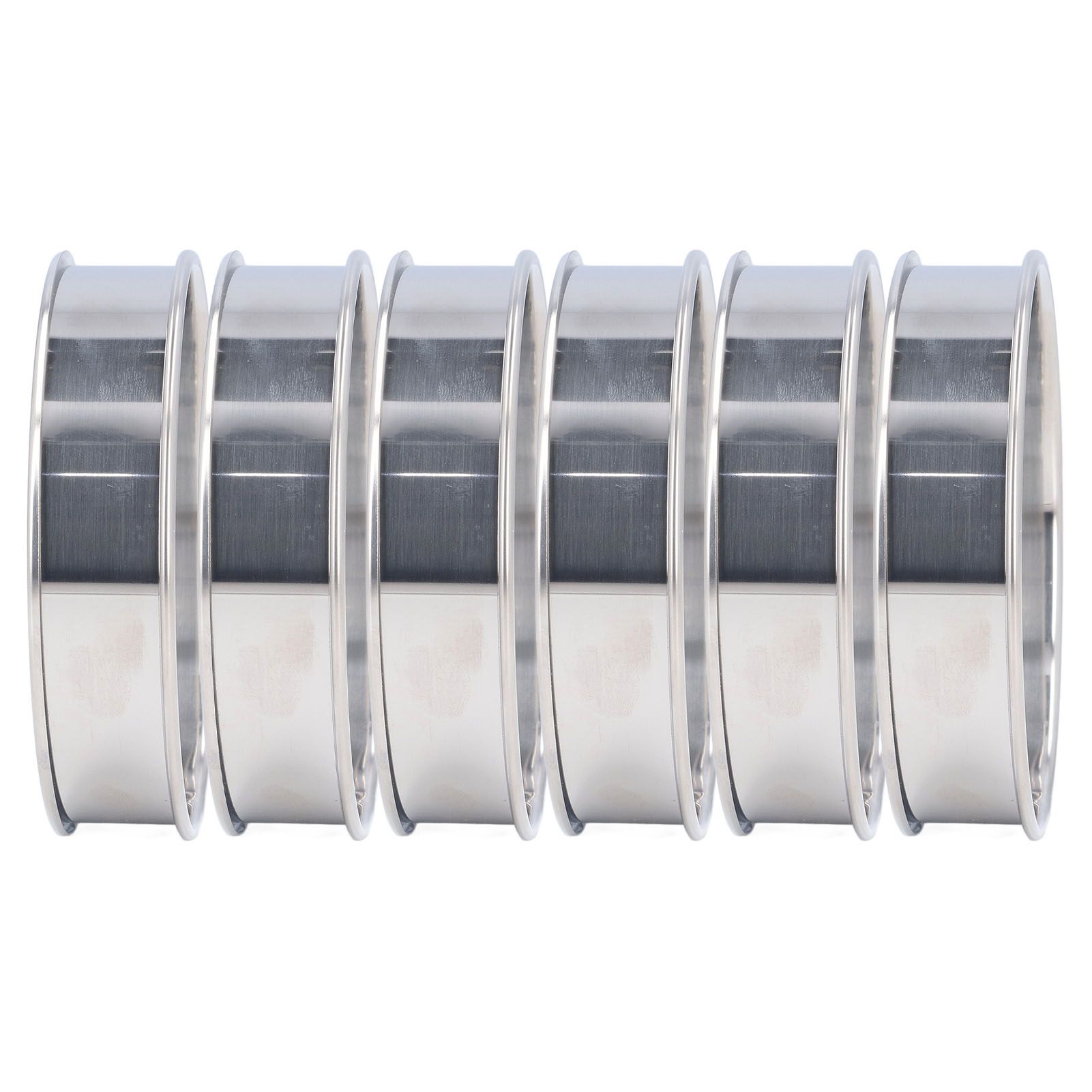 6 PCS Crumpet Rings Double Volume Easy Demoulding DIY Stainless Steel English Muffin Rings for Home Food Making Tool10cm / 3.9in - Image 2