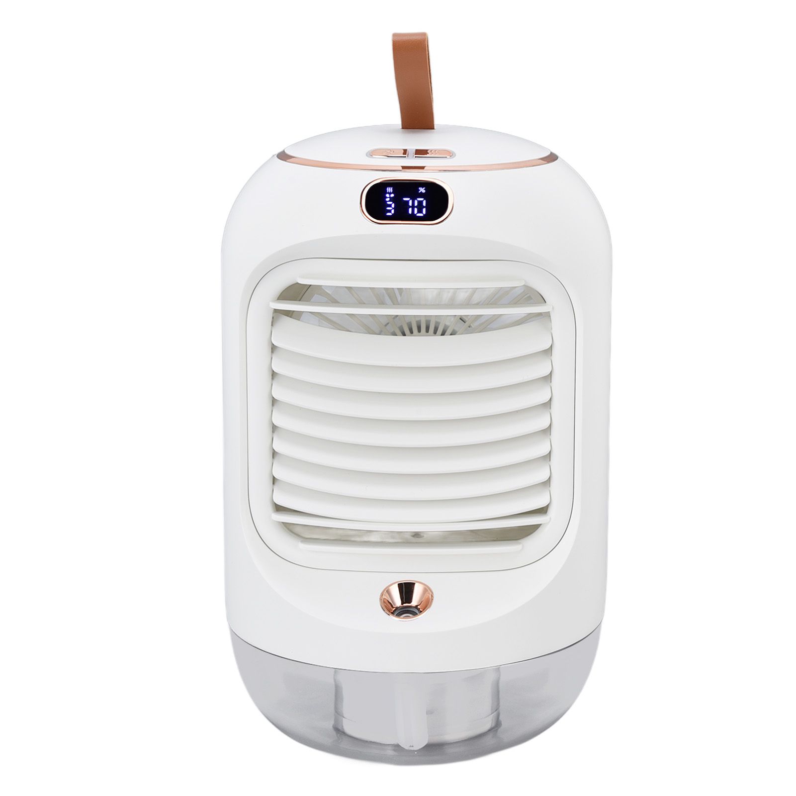 Mini Air Conditioner Humidifier Aromather 3 Gears 5 Blades USB Charging Night Light Water Cooling Fan White - Image 2