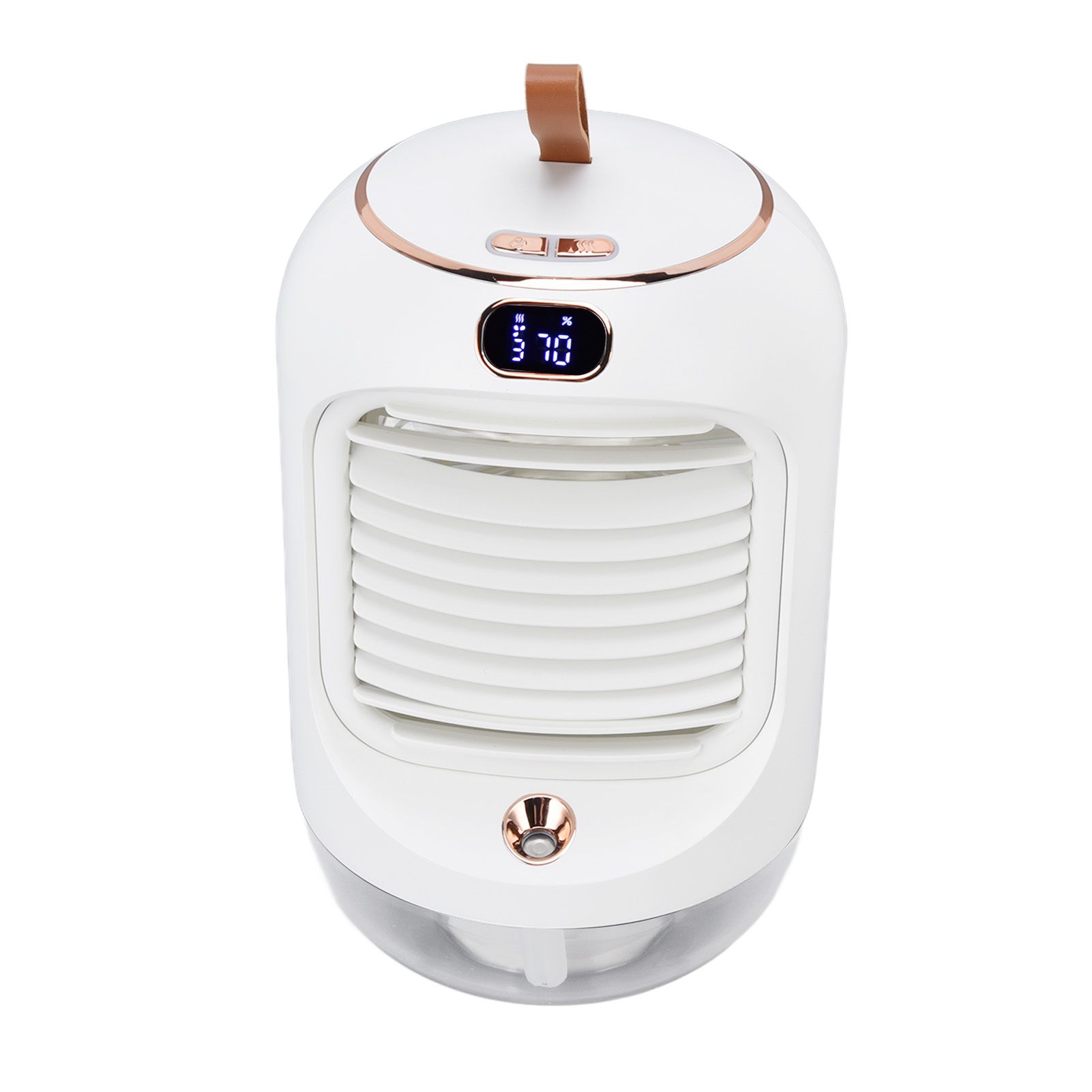 Mini Air Conditioner Humidifier Aromather 3 Gears 5 Blades USB Charging Night Light Water Cooling Fan White - Image 3