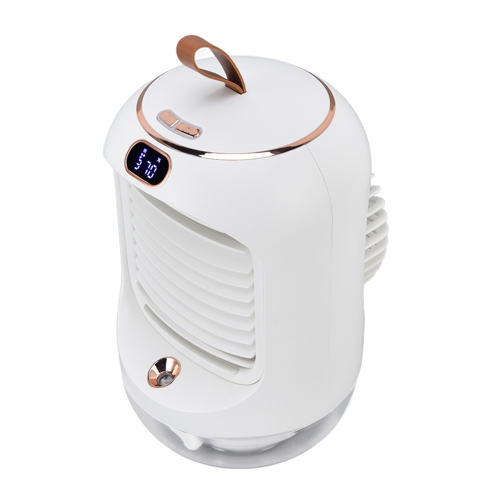 Mini Air Conditioner Humidifier Aromather 3 Gears 5 Blades USB Charging Night Light Water Cooling Fan White - Image 4