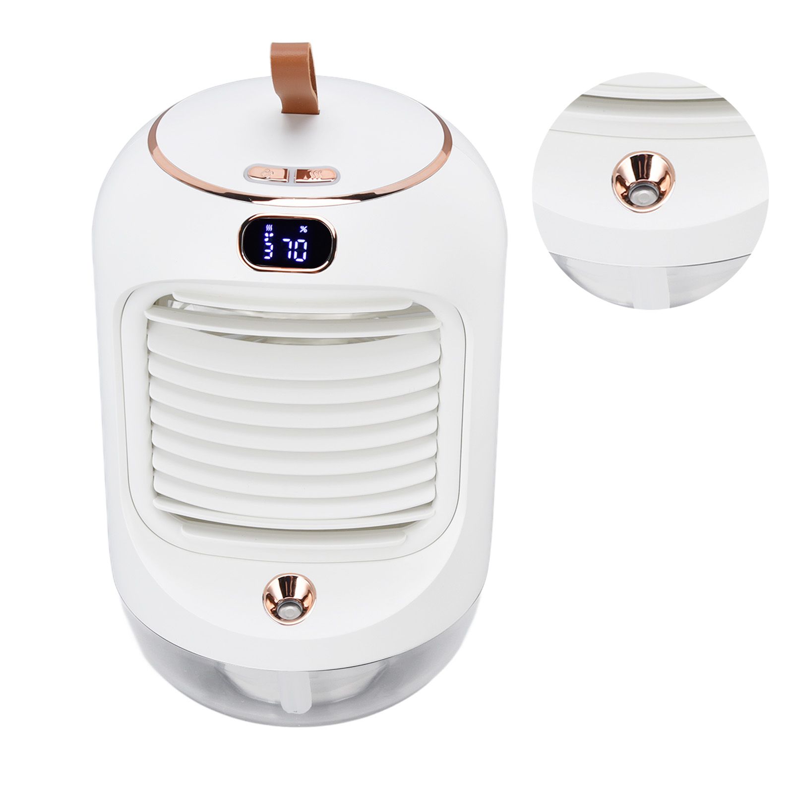 Mini Air Conditioner Humidifier Aromather 3 Gears 5 Blades USB Charging Night Light Water Cooling Fan White - Image 7