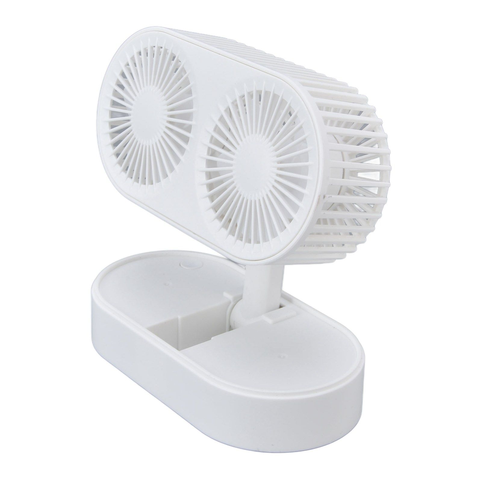Desktop Double Fan Dual Motor 135° Angle Adjustable Handheld Fan Three Levels Adjustable Low Noise Operation Fan for OfficeWhite - Image 3