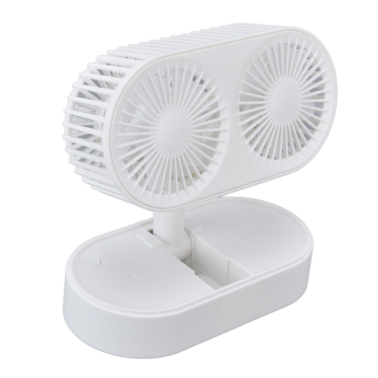 Desktop Double Fan Dual Motor 135° Angle Adjustable Handheld Fan Three Levels Adjustable Low Noise Operation Fan for OfficeWhite - Image 5