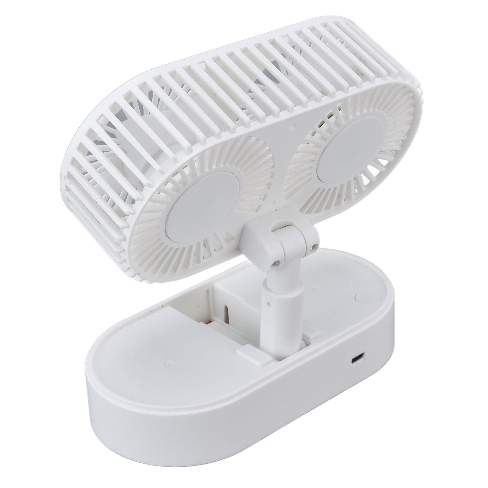 Desktop Double Fan Dual Motor 135° Angle Adjustable Handheld Fan Three Levels Adjustable Low Noise Operation Fan for OfficeWhite - Image 6