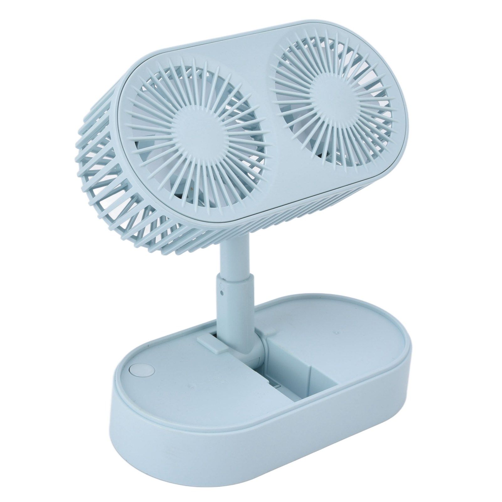 Desktop Double Fan Dual Motor 135° Angle Adjustable Handheld Fan Three Levels Adjustable Low Noise Operation Fan for OfficeBlue - Image 2
