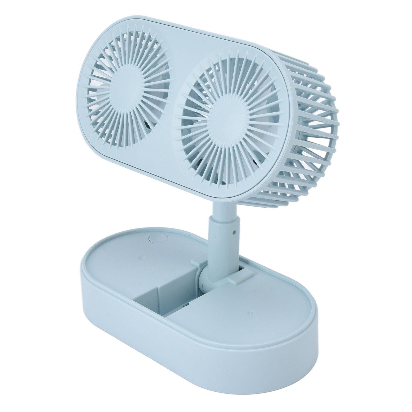 Desktop Double Fan Dual Motor 135° Angle Adjustable Handheld Fan Three Levels Adjustable Low Noise Operation Fan for OfficeBlue - Image 4