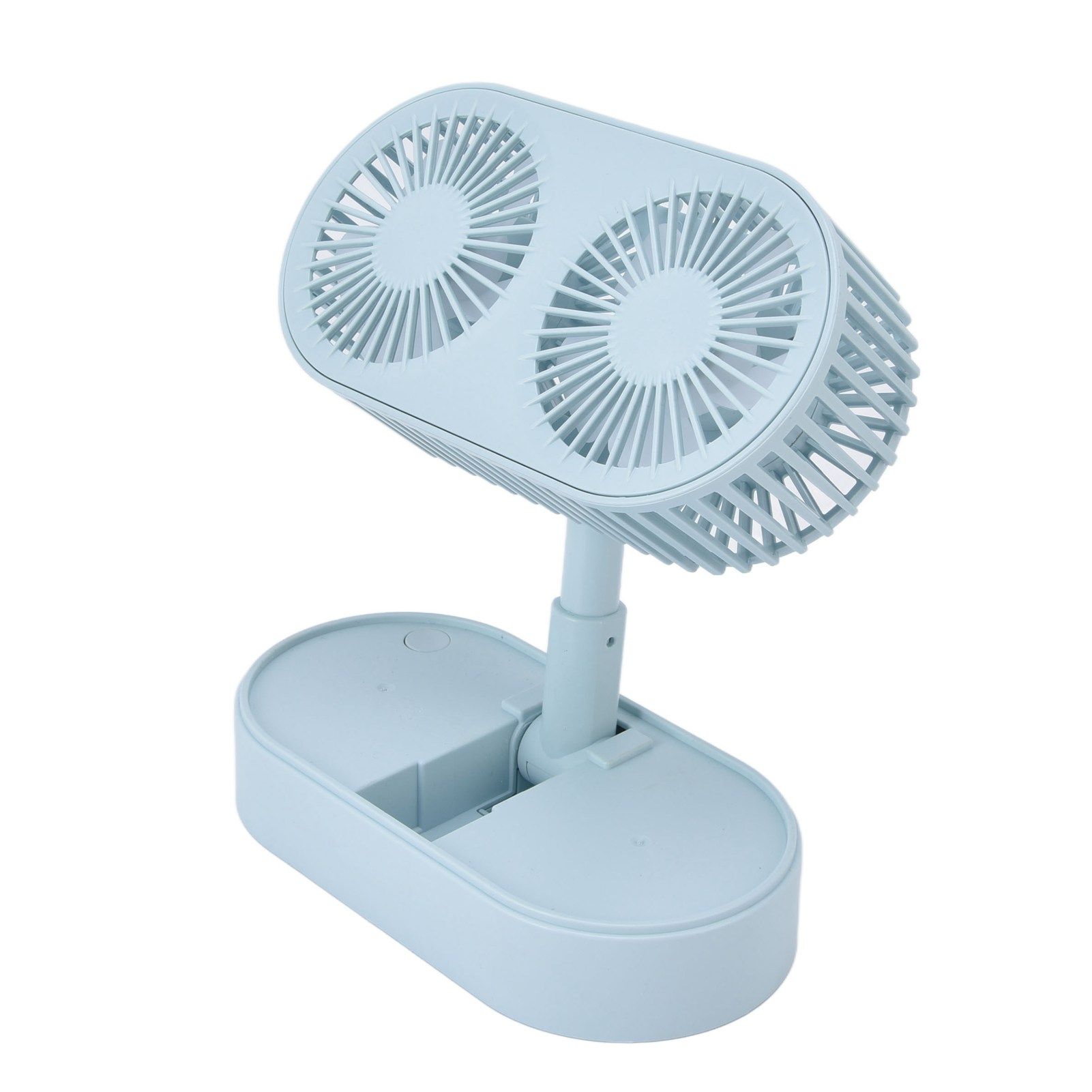 Desktop Double Fan Dual Motor 135° Angle Adjustable Handheld Fan Three Levels Adjustable Low Noise Operation Fan for OfficeBlue - Image 6